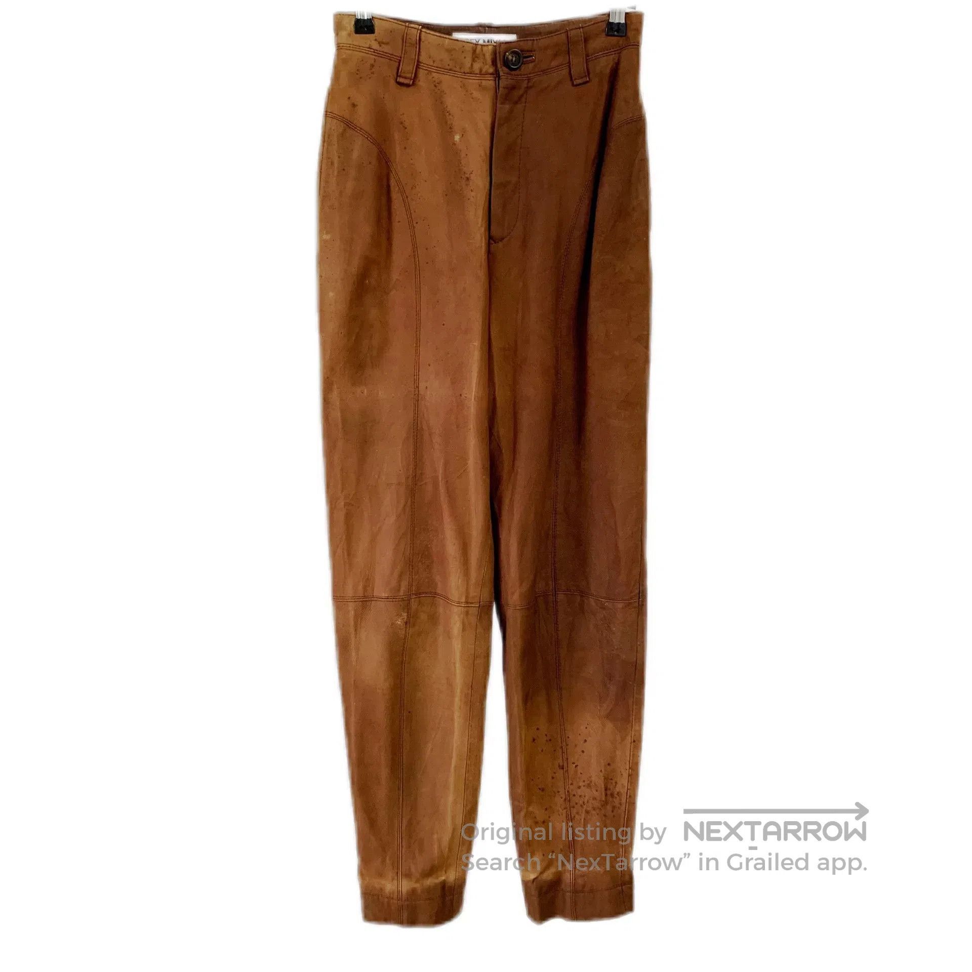 Issey Miyake Issey Miyake Brown Leather Pants. Size US 32 / EU 48 - 1 Thumbnail