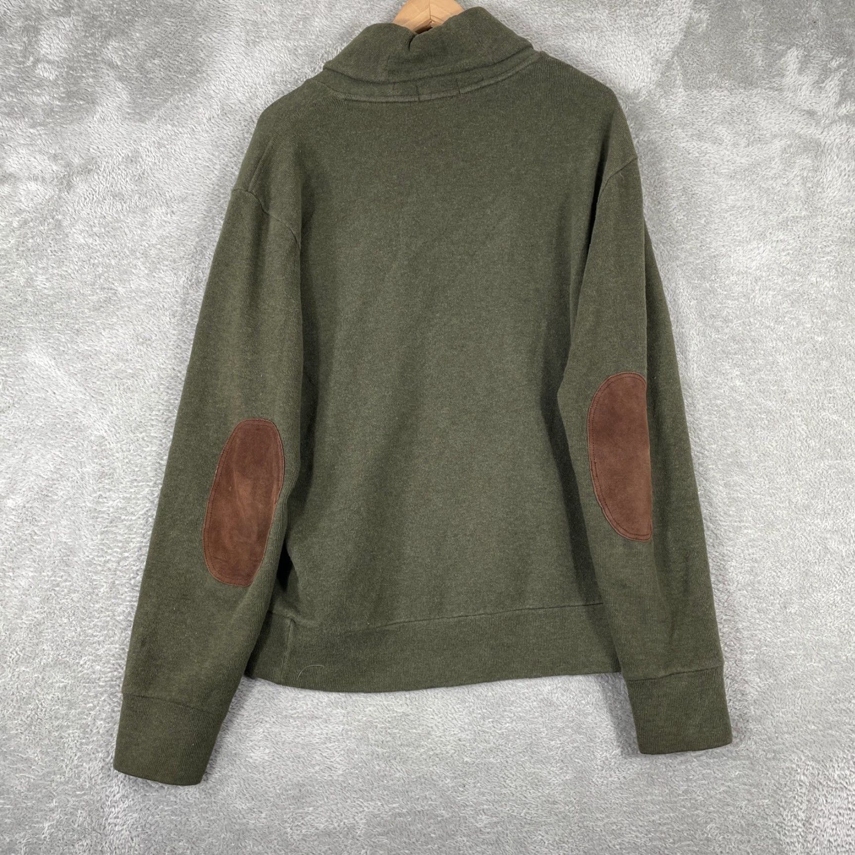 Polo Ralph Lauren Polo Ralph Lauren Sweater Mens L Green Shawl Neck Elbow Patches Pullover Shirt Size US L / EU 52-54 / 3 - 2 Thumbnail