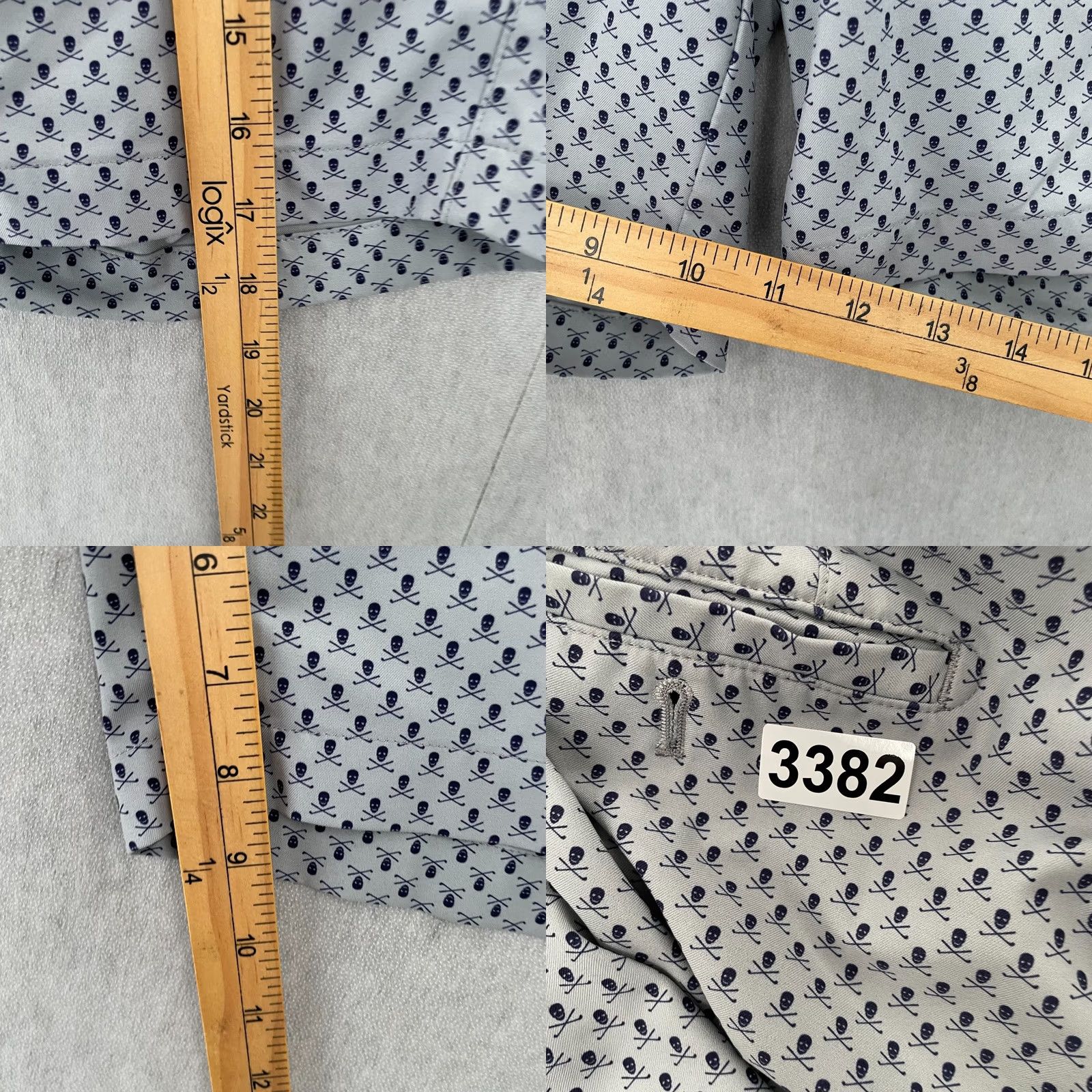 Peter Millar Peter Millar Shorts Adult 33 Gray Carrboro Short Skull Print Performance Golf Pants Size US 33 - 8 Thumbnail