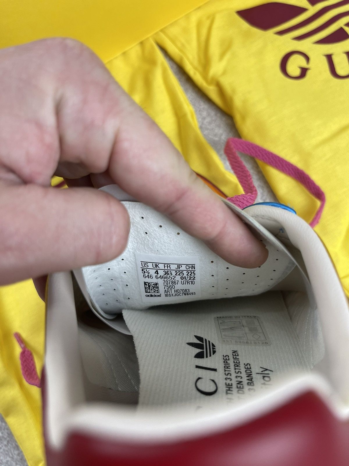 Adidas × Gucci Adidas x Gucci Gazelle Yellow/White/Red Sneakers Size 36 2/3 Size US 5.5 / IT 35.5 - 15 Thumbnail