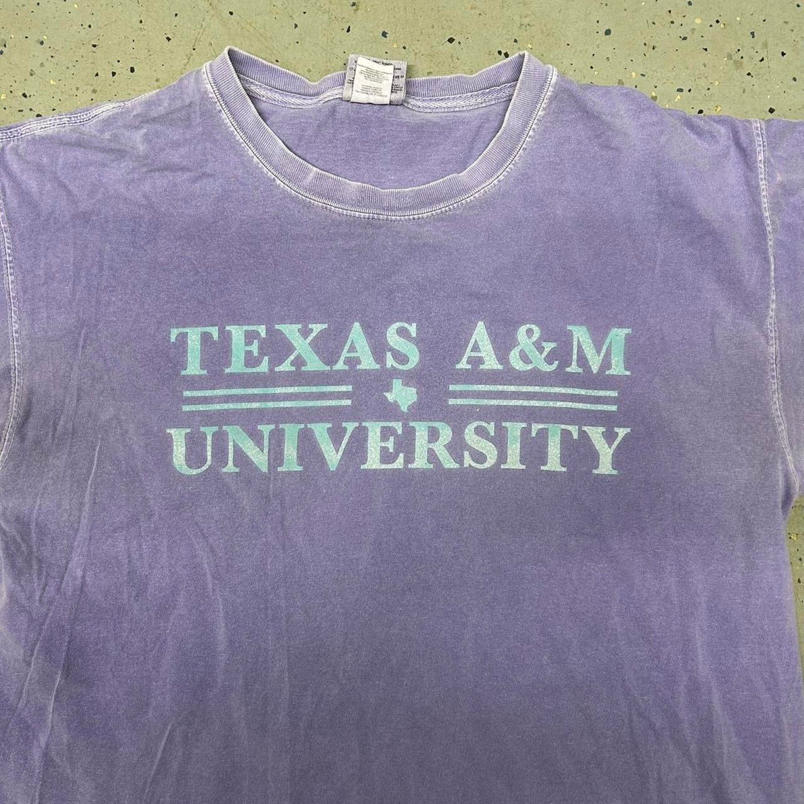 Comfort Colors Y2K Purple and white Texas A&M University t-shirt tee Size L / US 10 / IT 46 - 2 Thumbnail