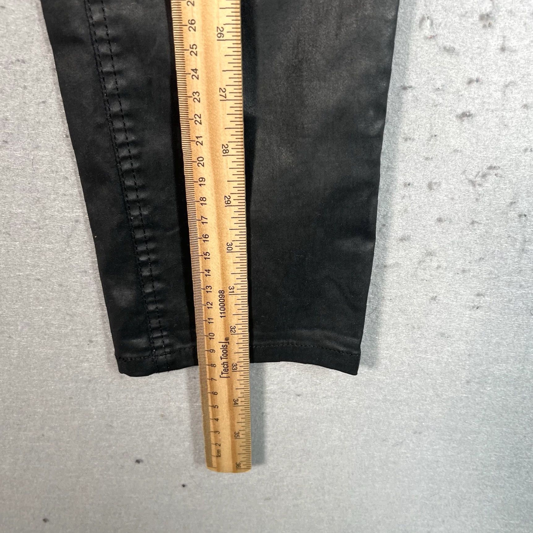 Vintage Acne KEX Pleather Womens Jeans Skinny 27/32 Black Glossy Mid Slim W27 L32 Girls Womens Jeans Size 27" / US 4 / IT 40 - 4 Thumbnail