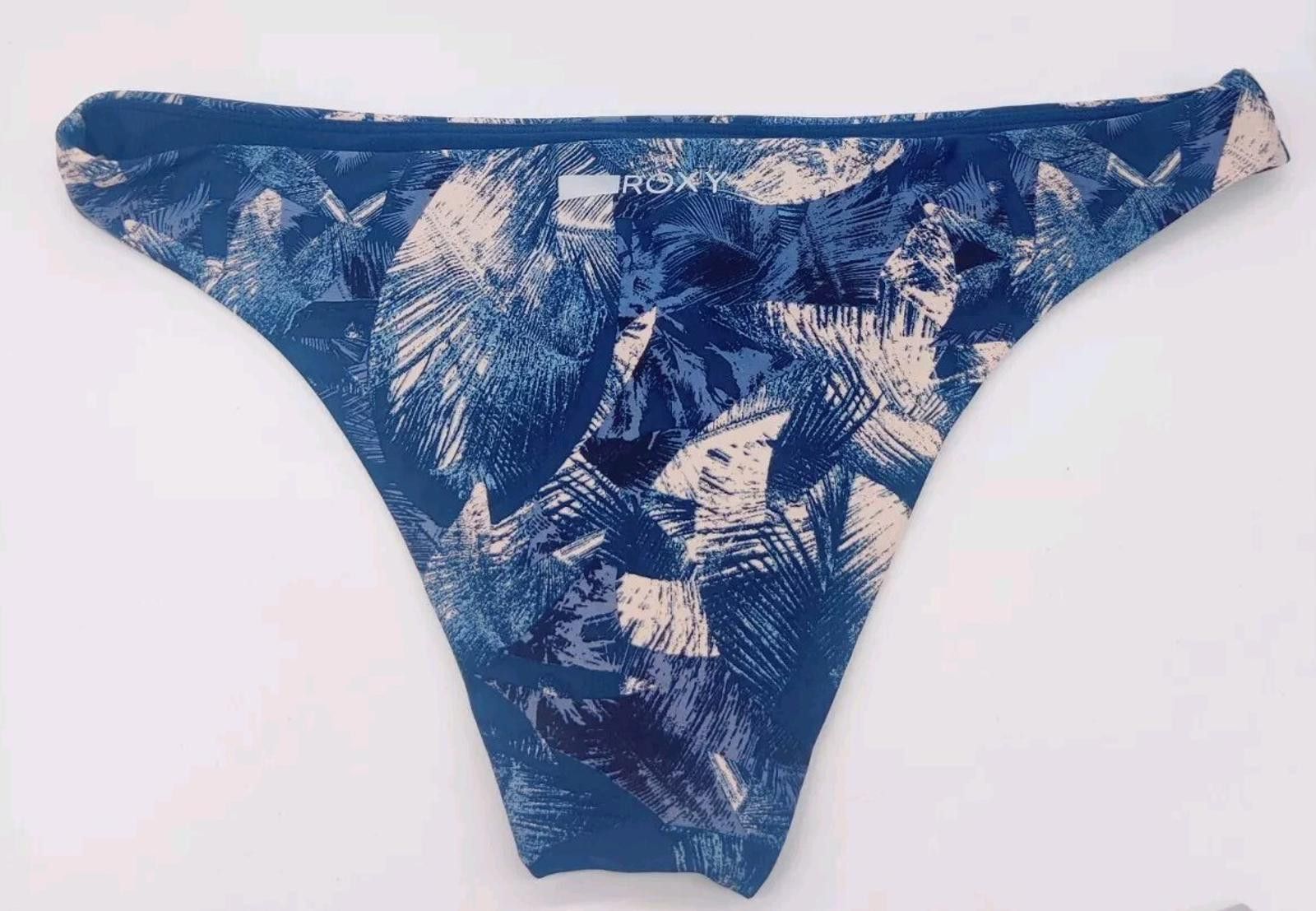 Royal Robbins Roxy Bikini Bottom Blue Tropical Leaves Swim Suit Size Large Size ONE SIZE - 2 Thumbnail