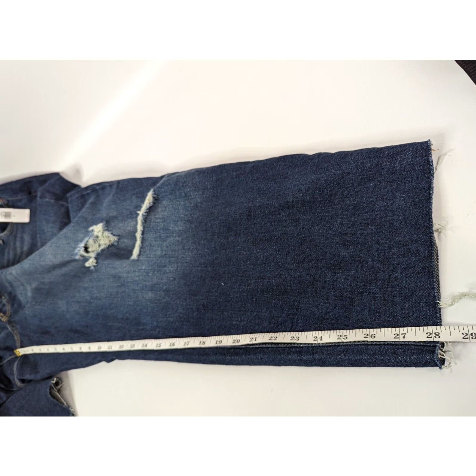 Old Navy Old Navy Jeans Women's Size 24 Distressed Ankle High Rise Raw Hem Denim 5-Pocket Blue Modern Vintage? Size 42" / US 20 - 7 Thumbnail