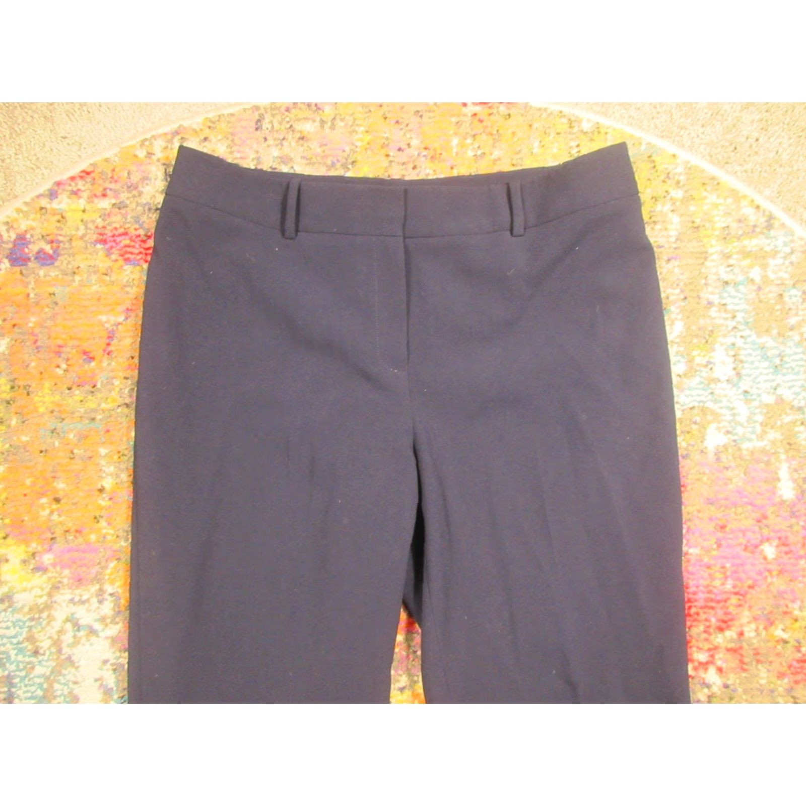 Karl Lagerfeld Karl Lagerfeld Paris Womens Navy Blue Straight Leg Career Dress Pants Size 10 Size 32" / US 10 / IT 46 - 5 Thumbnail