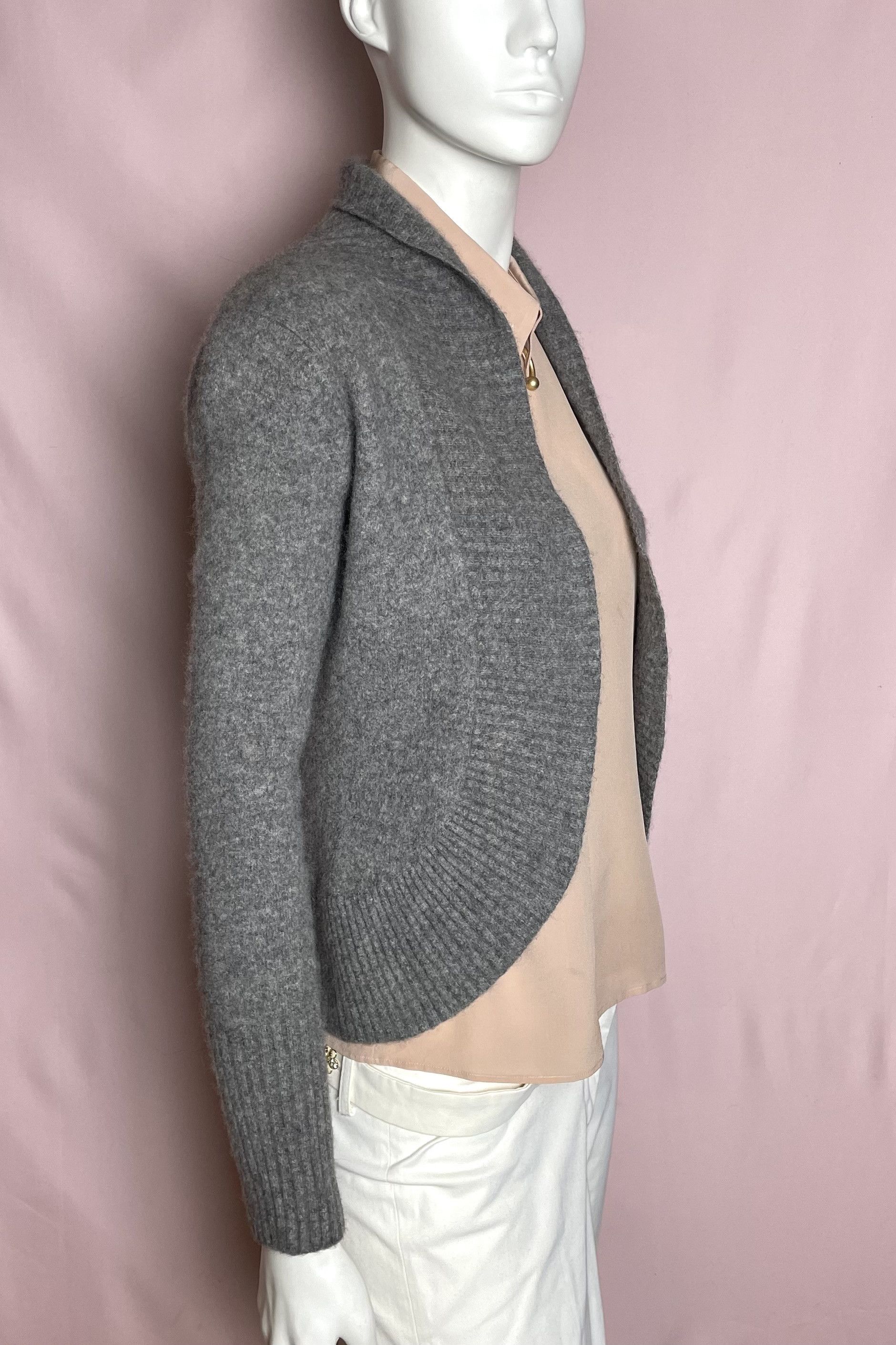 FTC FTC Cashmere Open Front Cardigan Gray Short S/M Size S / US 4 / IT 40 - 5 Thumbnail