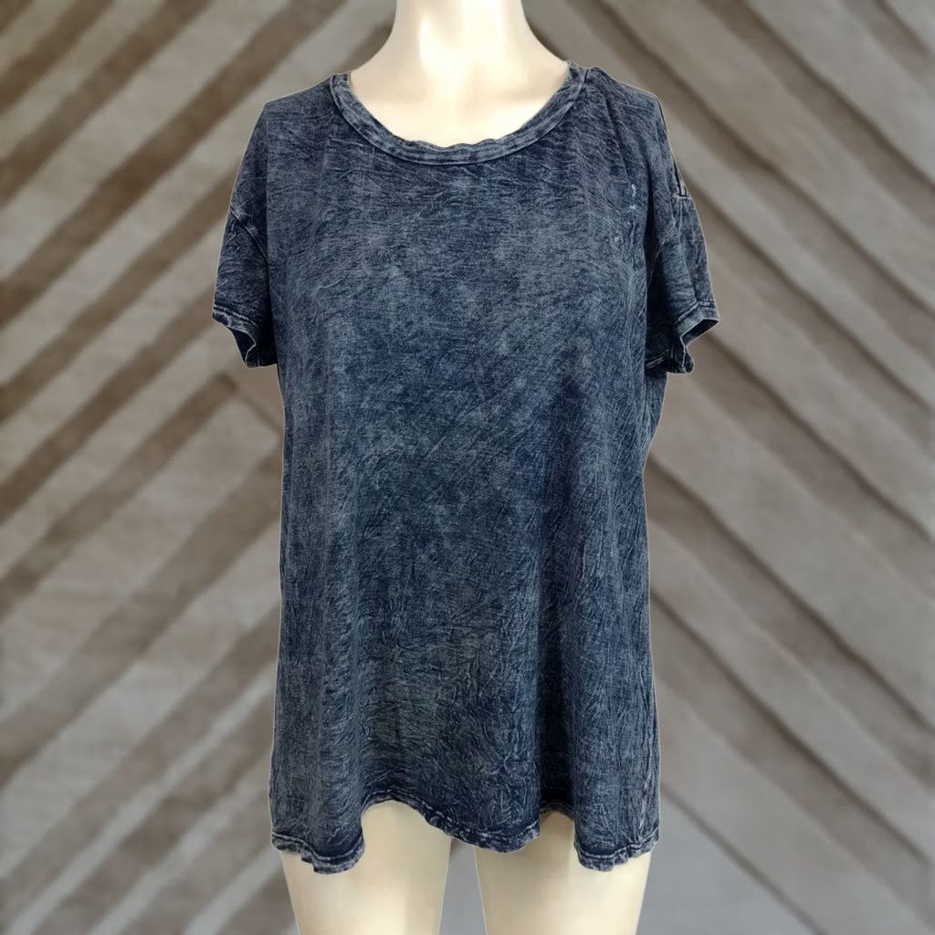 Michael Stars MICHAEL STARS WOMENS OS BLUE SHORT SLEEVE ROUND NECK COTTON T-SHIRT Size ONE SIZE - 1 Thumbnail