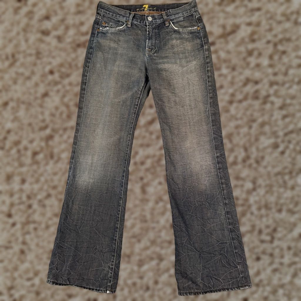 7 For All Mankind 7 For All Mankind Jeans Womens Bootcut Jeans Blue Denim 28x30 28 Waist 30 Inseam Medium Wash Regular Rise 8.5-10.5 In Stretch Comfort 5-Pocket Design Size 28" / US 6 / IT 42 - 1 Thumbnail