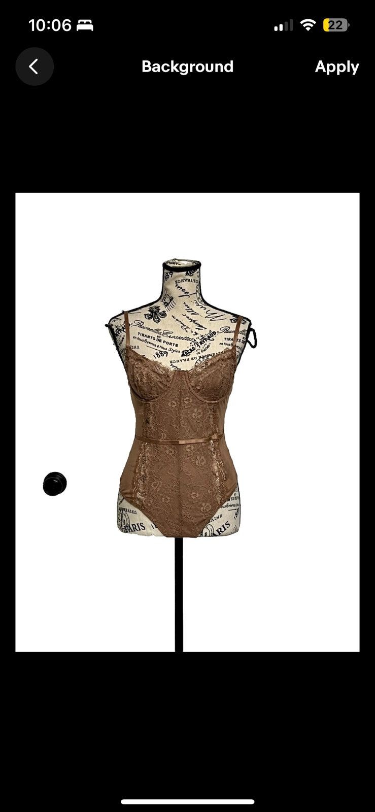 Designer Iris Tan Lace Sheer Thong Bodysuit Party Underwired M Brown Size M / US 6-8 / IT 42-44 - 1 Thumbnail
