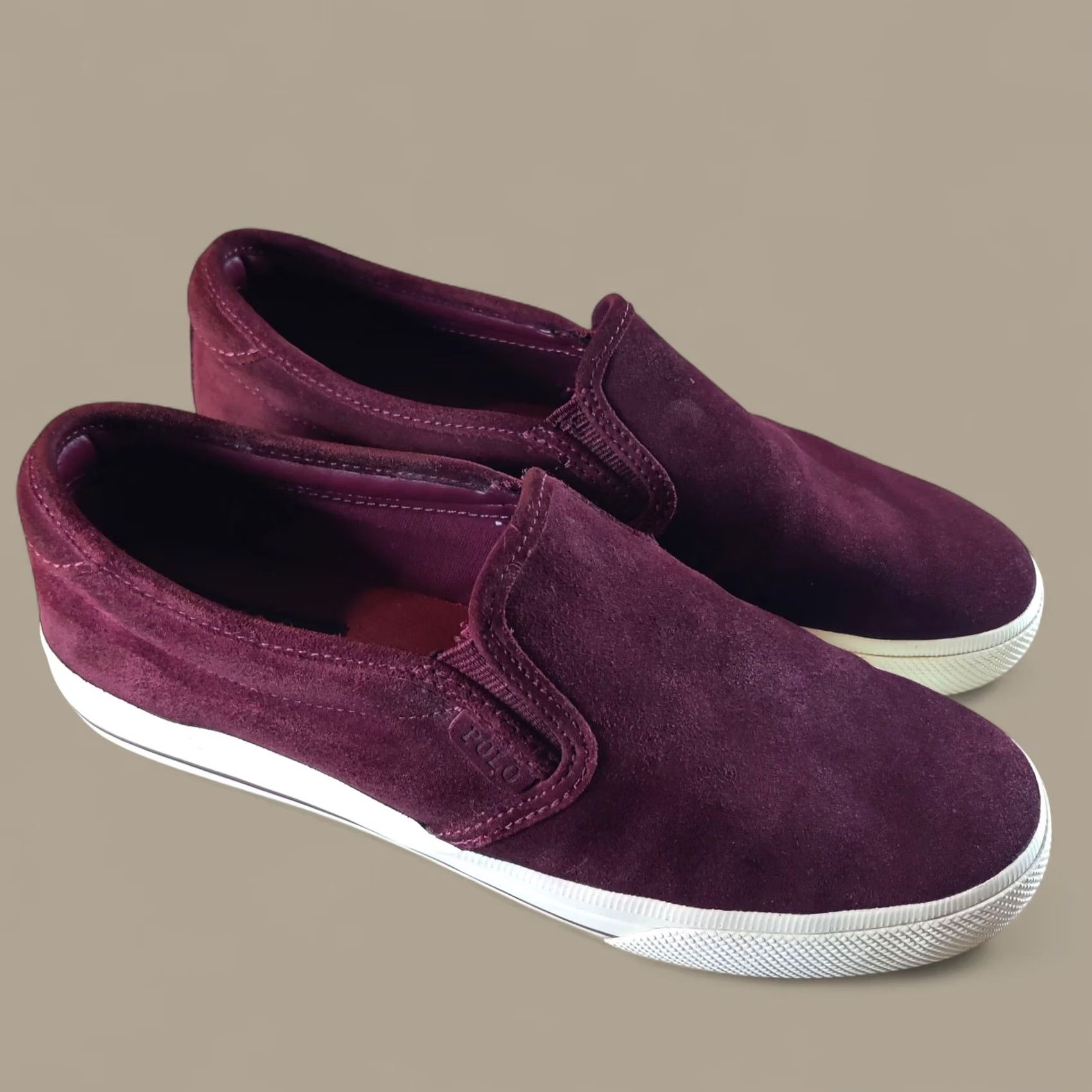 Polo Ralph Lauren Vaughn Shoes - Men\'s Size 10 - Burgundy Suede Slip-On Sneakers Polo Ralph Lauren Vaughn Slip II Slip-On Sneakers Mens 9  main image 4
