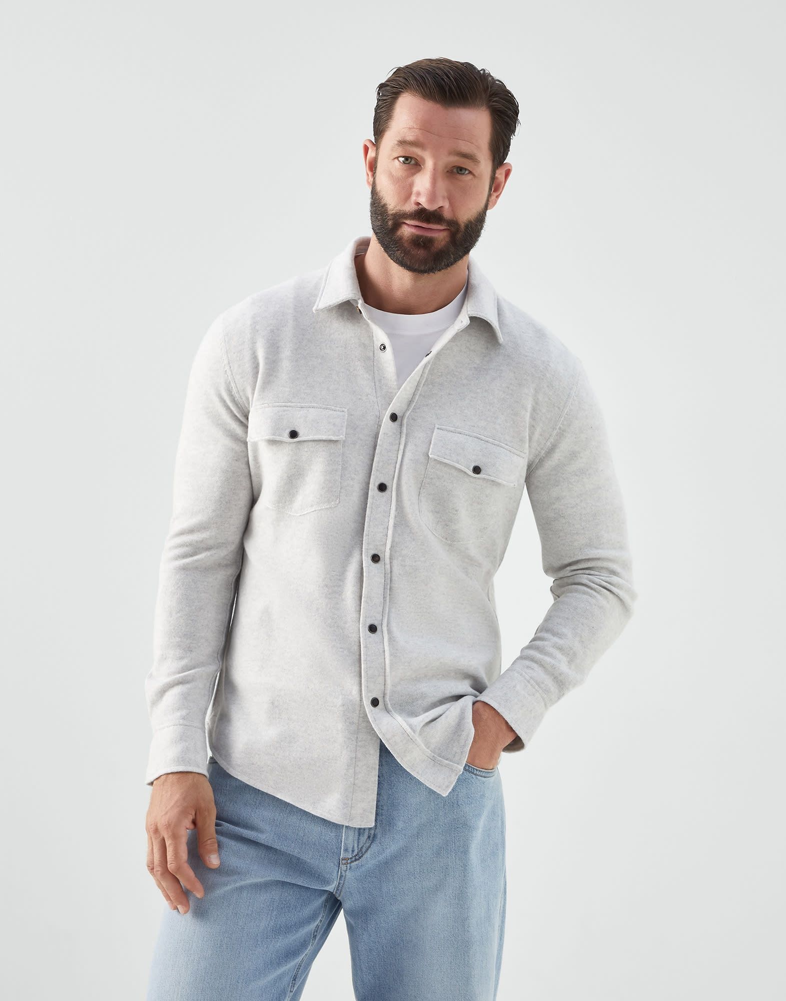 Brunello Cucinelli o1w1db10924 Polo Sweater in Open White Size US XXL / EU 58 / 5 - 1 Thumbnail