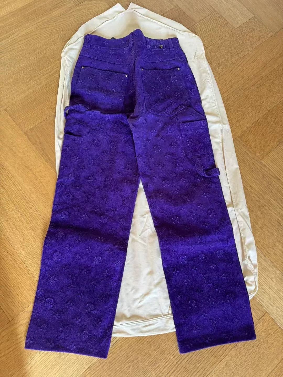 Louis Vuitton Louis Vuitton Purple Monogram Suede Logging Pants Size US 32 / EU 48 - 2 Thumbnail
