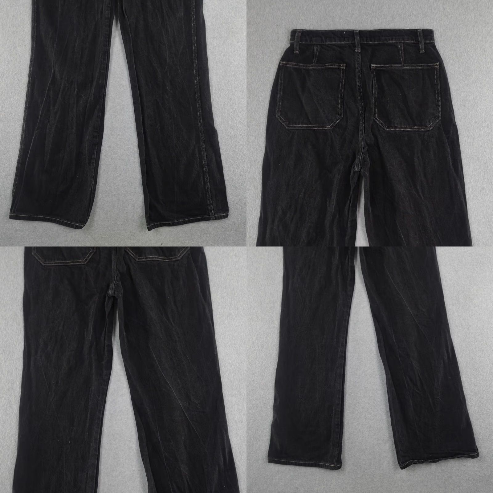 Reformation Reformation Jeans Women's 29X32 Alyssa High Rise Wide Leg Black Denim Jeans Size 29" - 9 Thumbnail