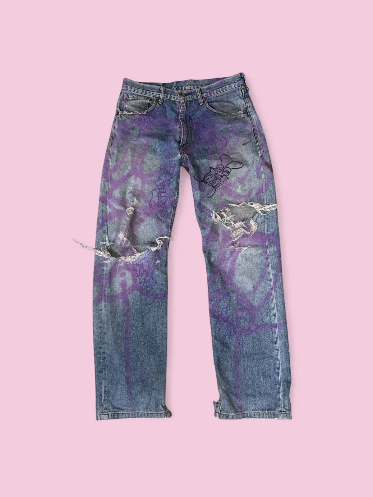 Skoloct skoloct hand painted levis Size US 32 / EU 48 - 1 Thumbnail
