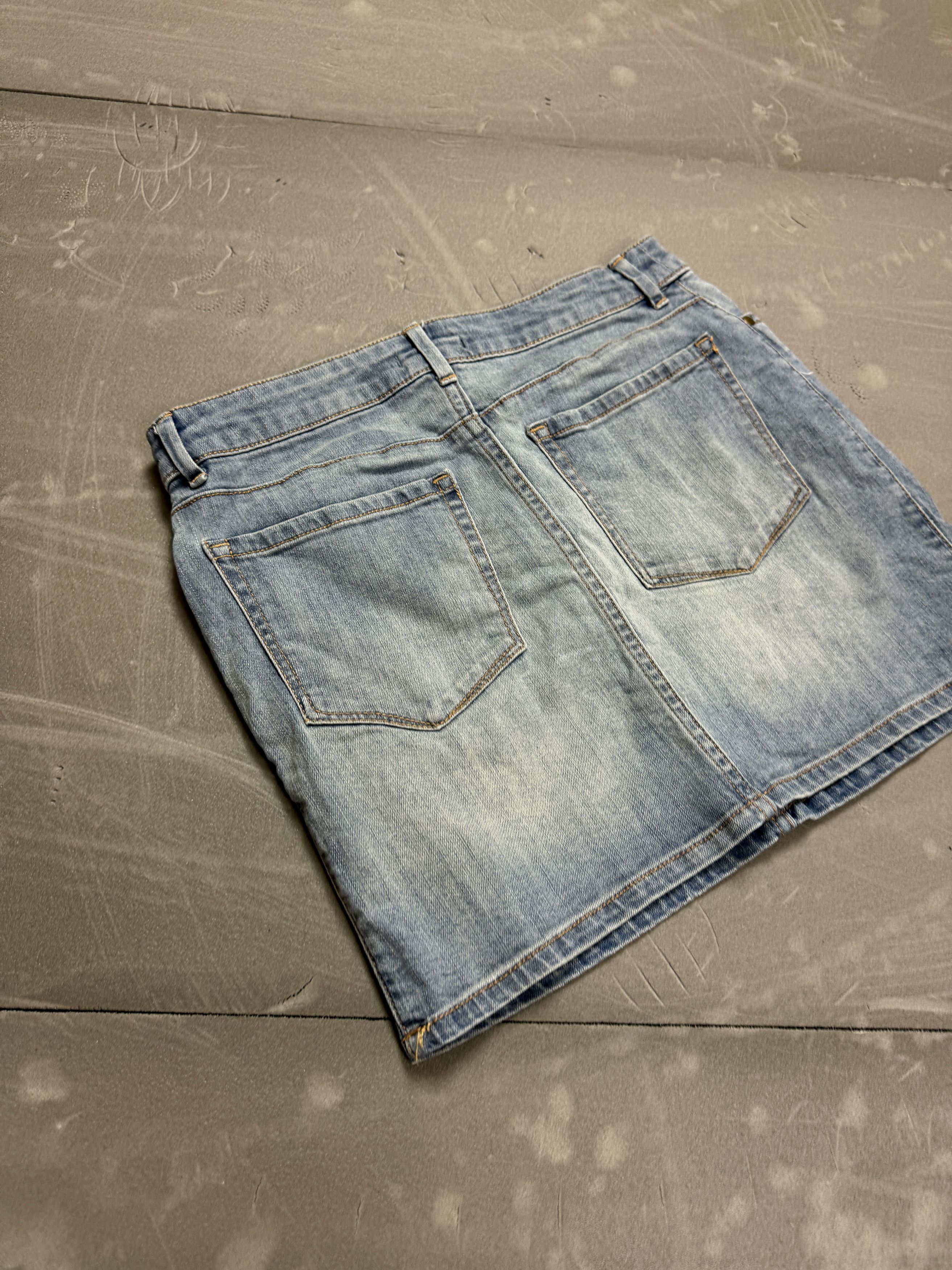 H&M H&M blue denim mini skirt retro y2k 90s 80s jeans faded Size 28" / US 6 / IT 42 - 10 Thumbnail