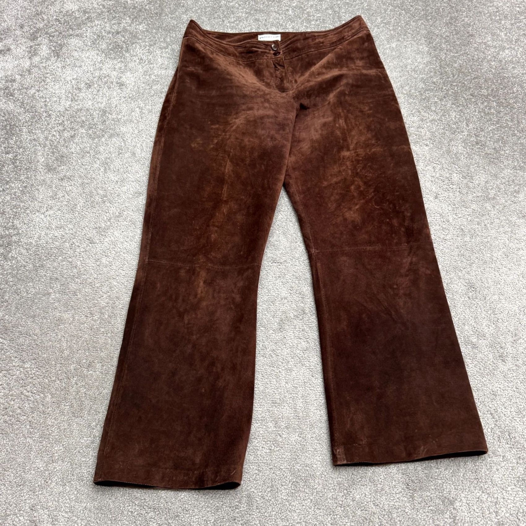 Pendleton VINTAGE Pendleton Suede Leather Pants Womens 12 Brown High Rise Straight Leg Chino 90s Retro Casual Workwear Womens Size 34" / US 12 / IT 48 - 2 Thumbnail