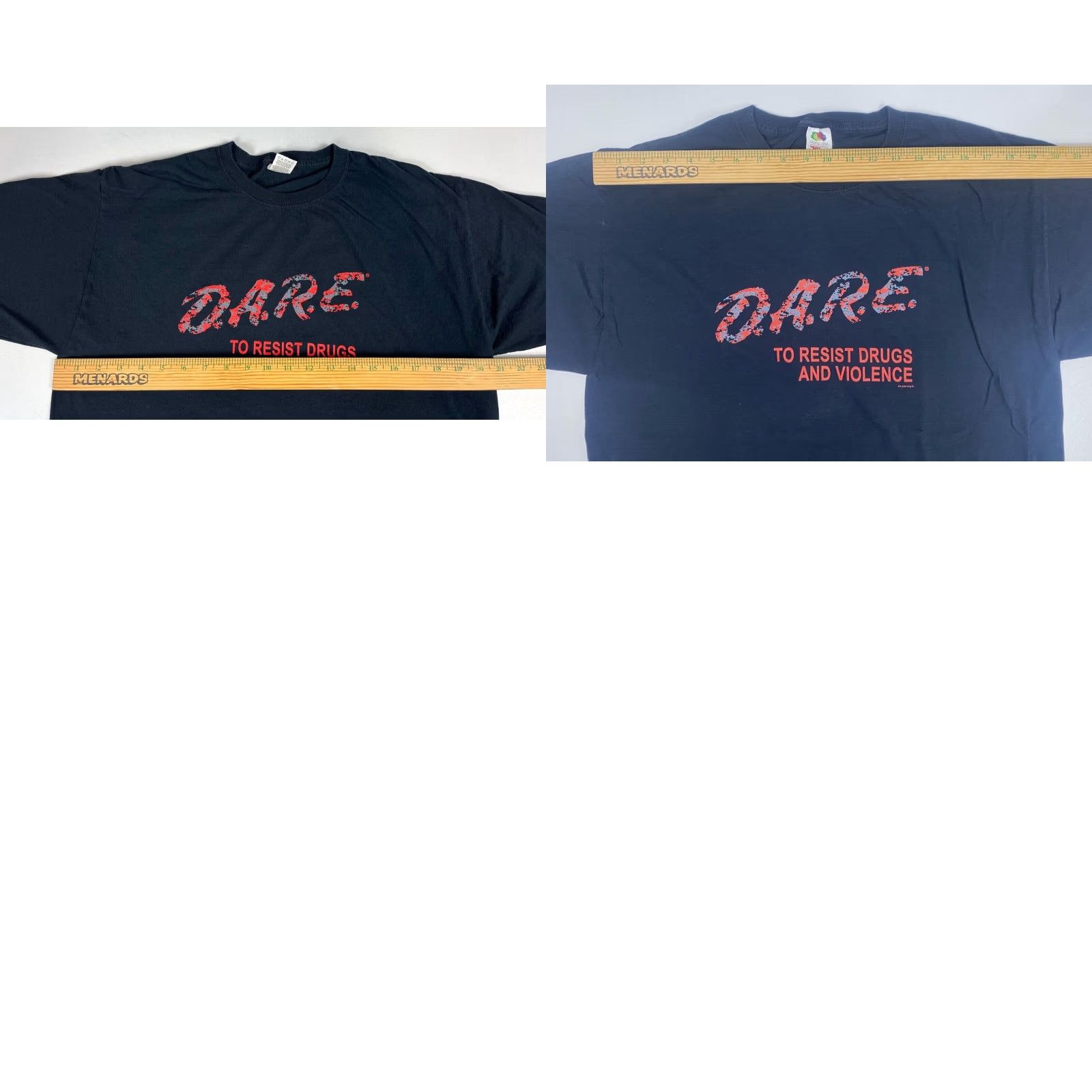 Fruit Of The Loom D.A.R.E. To Resist Drugs and Violence Men’s T-Shirt Sz L Black Cotton Fruit of the Loom Short Sleeve Crew Neck Adult Large Mens Size US L / EU 52-54 / 3 - 8 Thumbnail