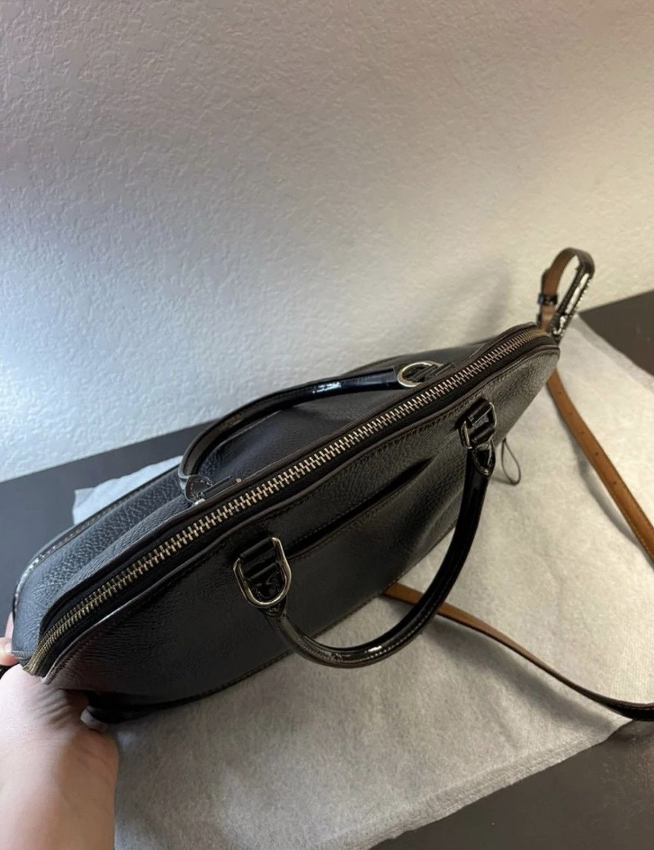 Coach Coach Sierra domed leather large satchel bag in black Size ONE SIZE - 7 Thumbnail