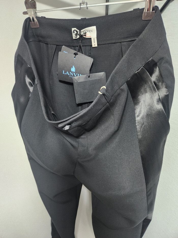 Lanvin LANVIN 스모킹 noir satin stripe trousers Size 28" / US 6 / IT 42 - 2 Thumbnail