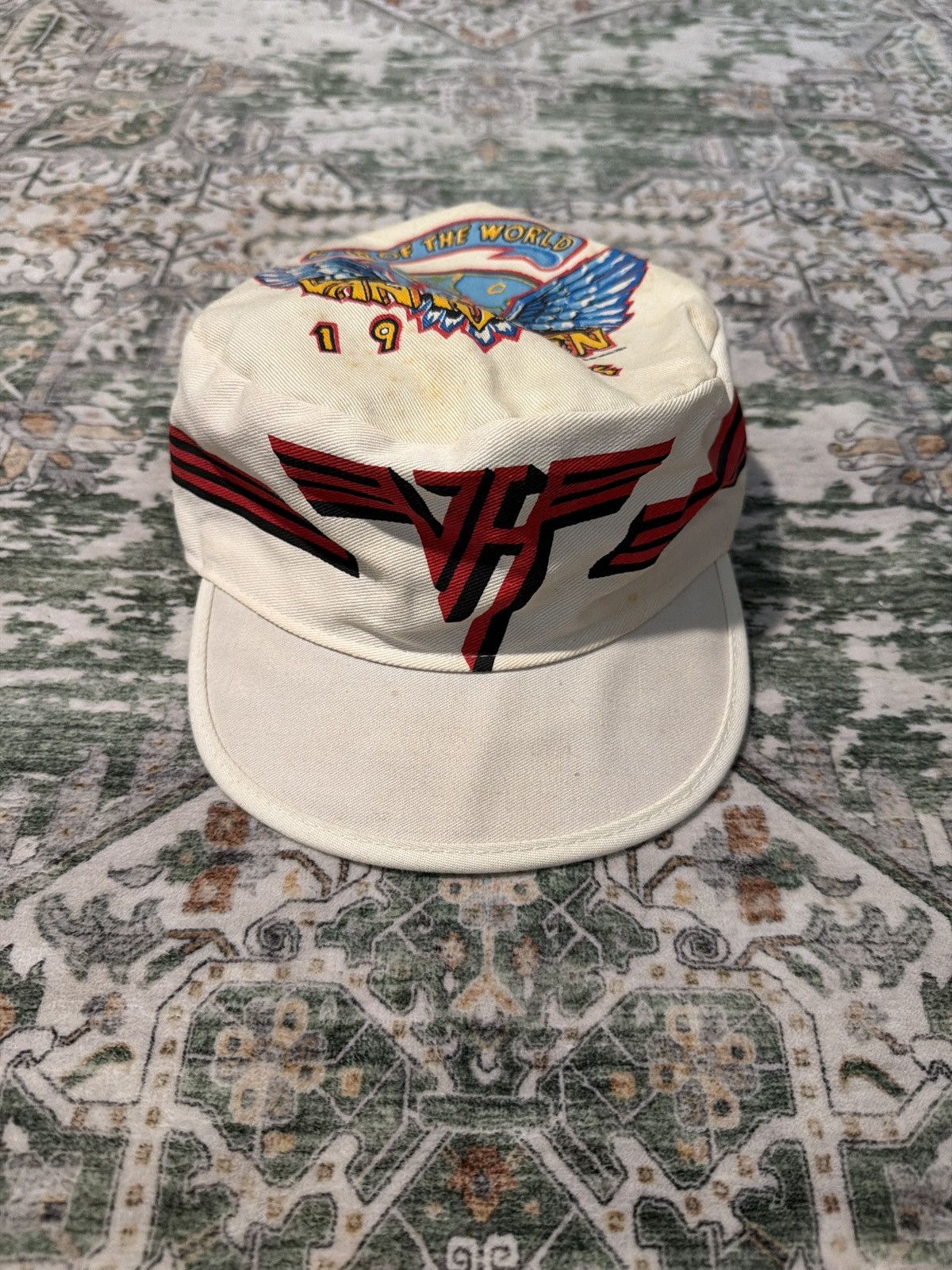Other Vintage White Van Halen “Tour of The World” 1984 Hat Size ONE SIZE - 1 Thumbnail