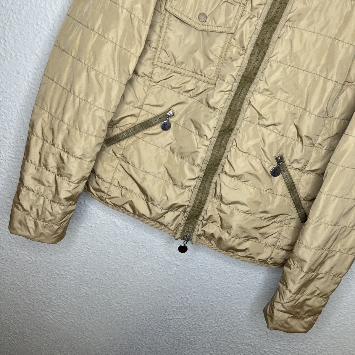 Moncler Moncler Puffer Light Jacket Beige Archive Nylon Logo Y2K Size M / US 6-8 / IT 42-44 - 3 Thumbnail