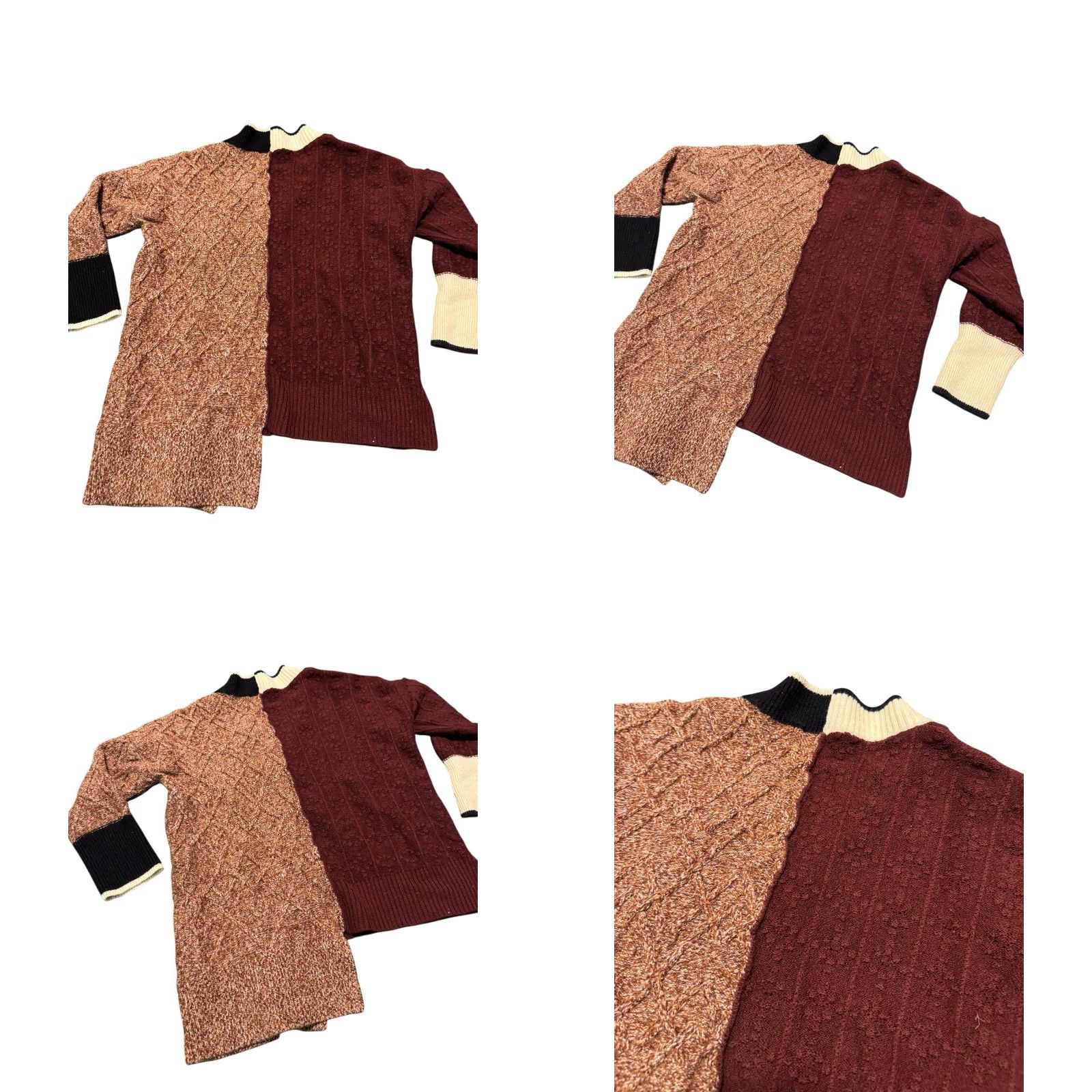Veronica Beard Veronica Beard Gava Colorblock Sweater Uneven Hem Navy Burgandy Oversized XS Women Pullover V-Neck Knit Wool Nylon 100% Pattern Striped Regular Size XS / US 0-2 / IT 36-38 - 8 Thumbnail