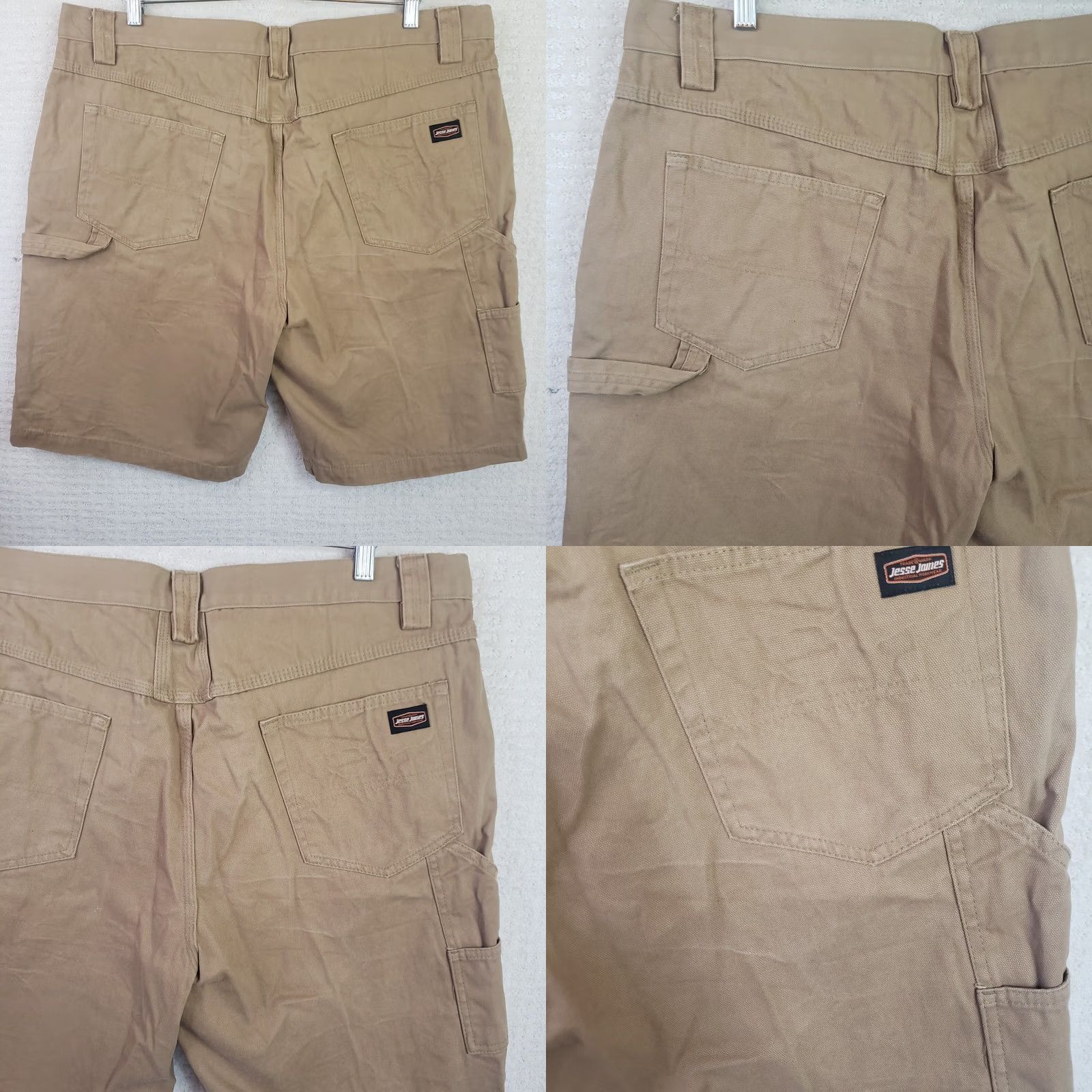 Vintage Jesse James Workwear Shorts Men's Regular Fit Brown Canvas Cargo Pocket 40x10 Workwear Size US 40 / EU 56 - 8 Thumbnail
