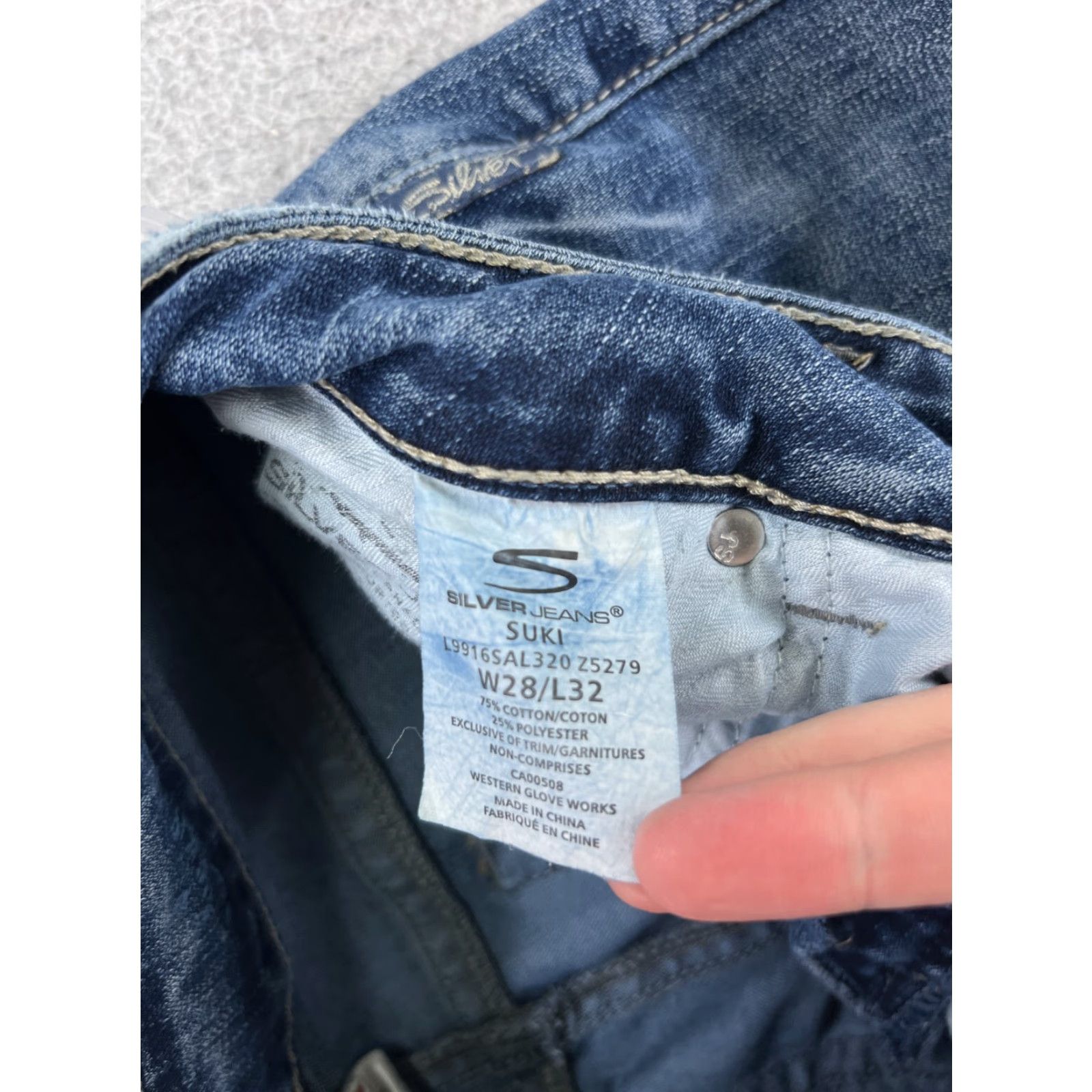 Silver Jeans Co. Silver Jeans Womens Jeans 36 Blue Denim Berkley Straight Distressed Embroidered Pants Size 25" / US 0 / IT 36 - 7 Thumbnail