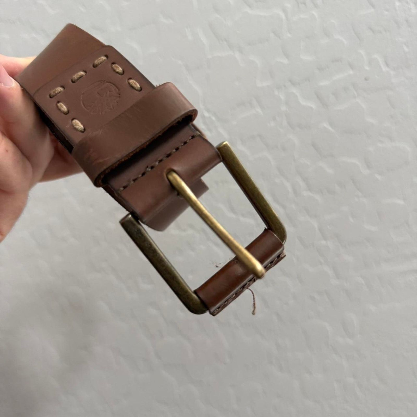 Timberland Vintage Timberland Genuine Leather Brown Belt Size 36 - 4 Thumbnail