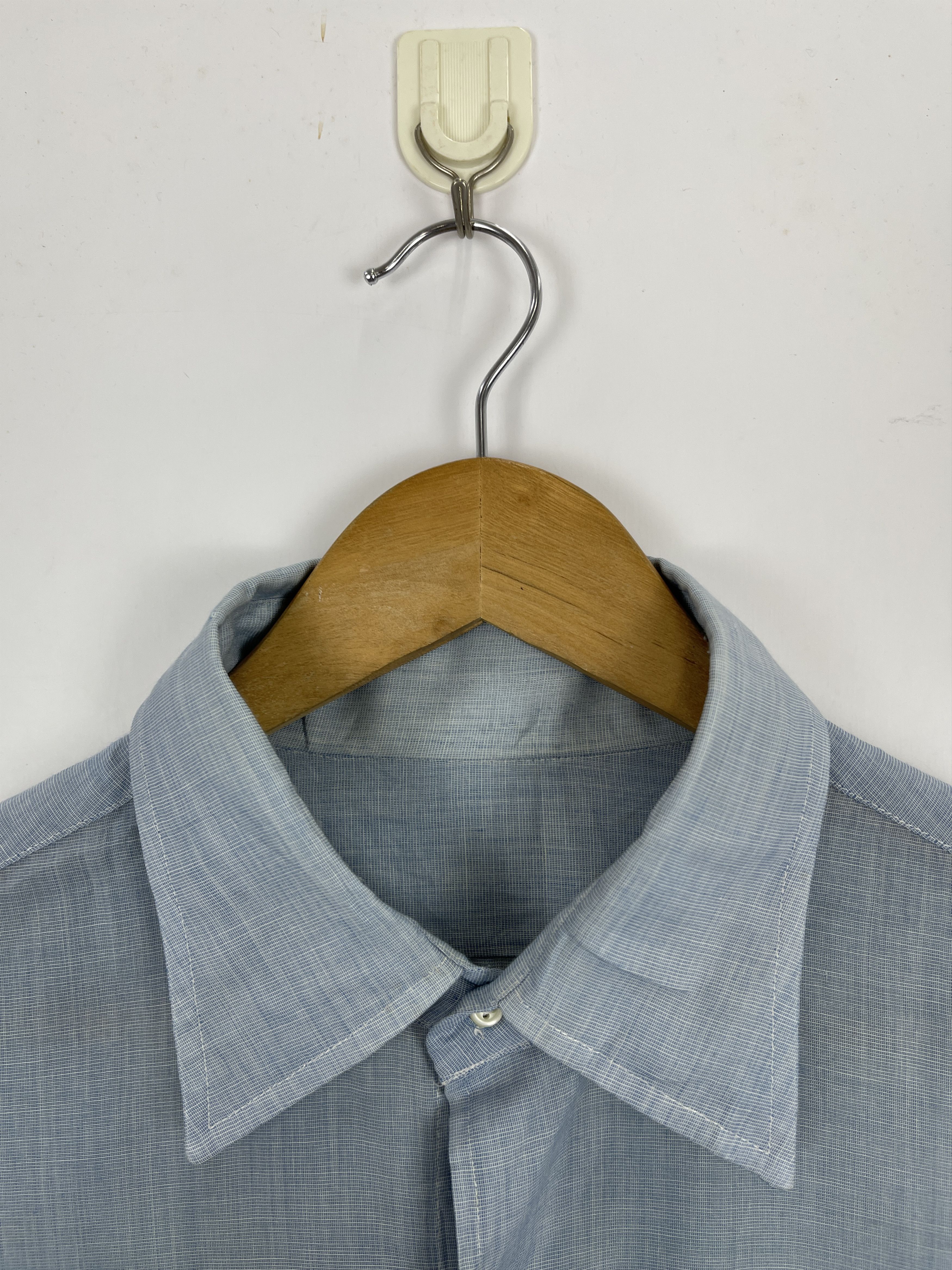Japanese Brand × Vintage Vintage Western Chambray Plain Button Up Western Shirt Size US L / EU 52-54 / 3 - 7 Thumbnail