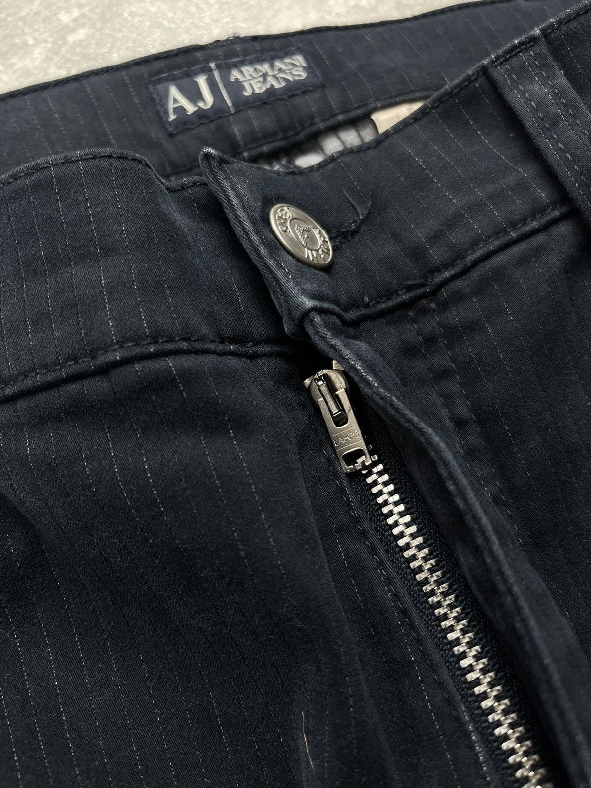 Armani × Vintage Armani Jeans Vintage Corduroy Pants Pinstripe Navy Blue Size US 38 / EU 54 - 9 Thumbnail