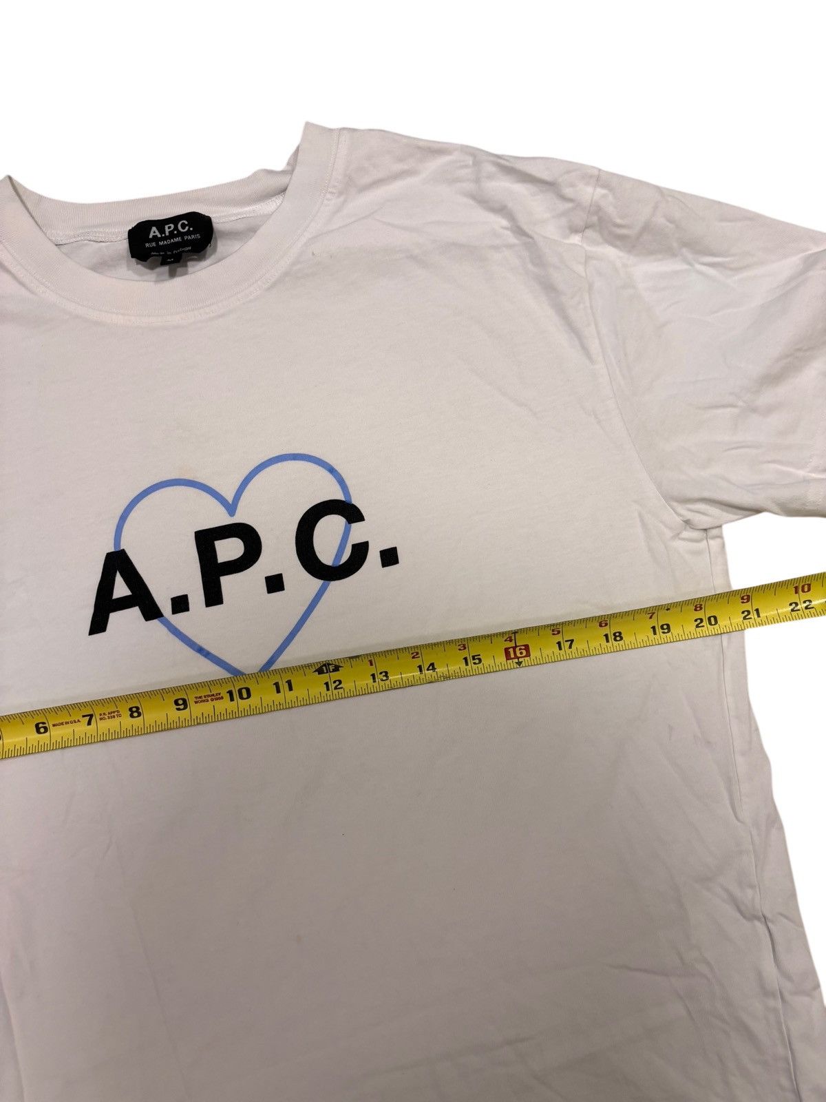 A.P.C. A.P.C. Mens Billy Heart Logo T Shirt Size Medium Size US M / EU 48-50 / 2 - 8 Thumbnail