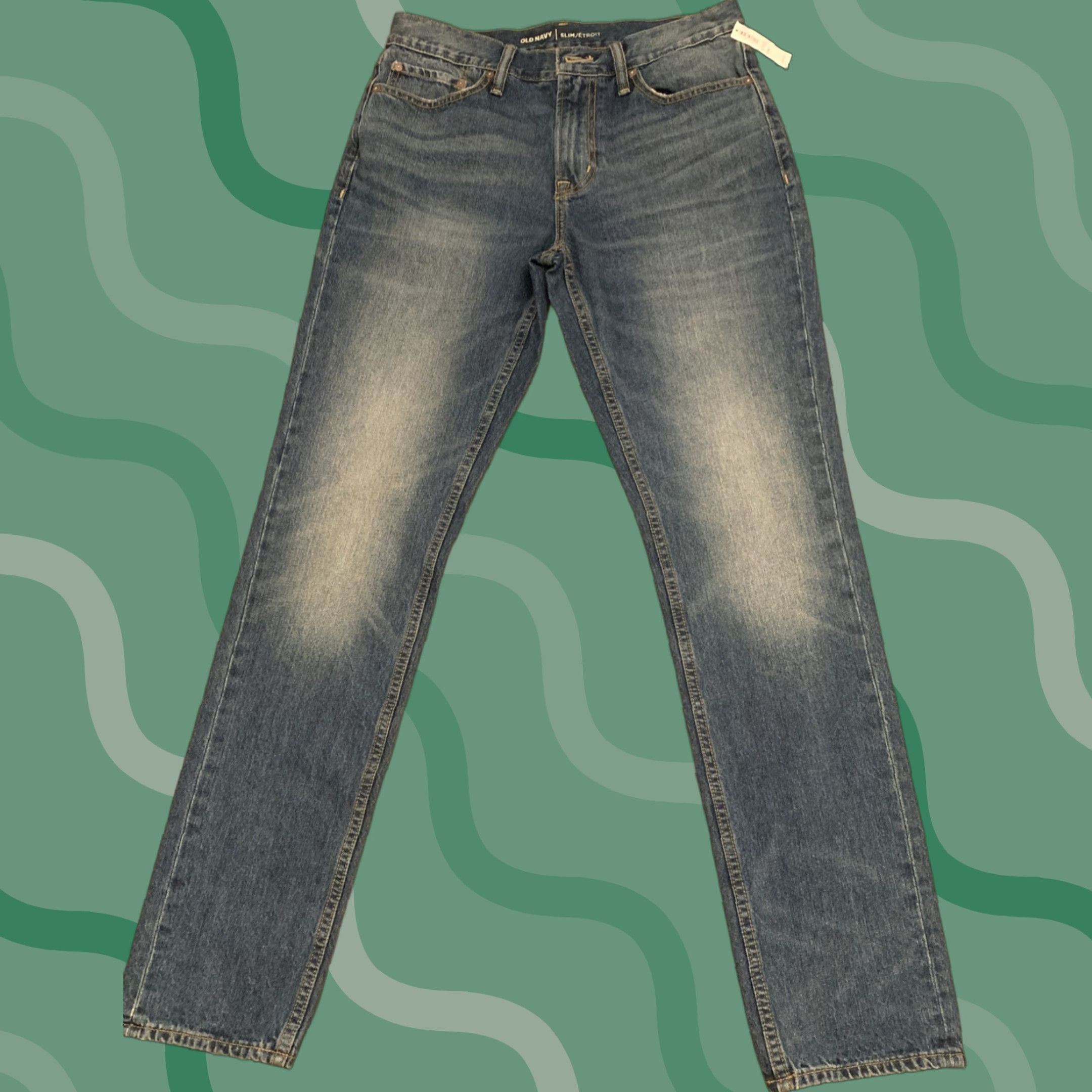 Old Navy Old Navy Jeans Mens 31X34 Slim Fit Light Wash Blue Denim 5-Pocket Size US 31 - 1 Thumbnail