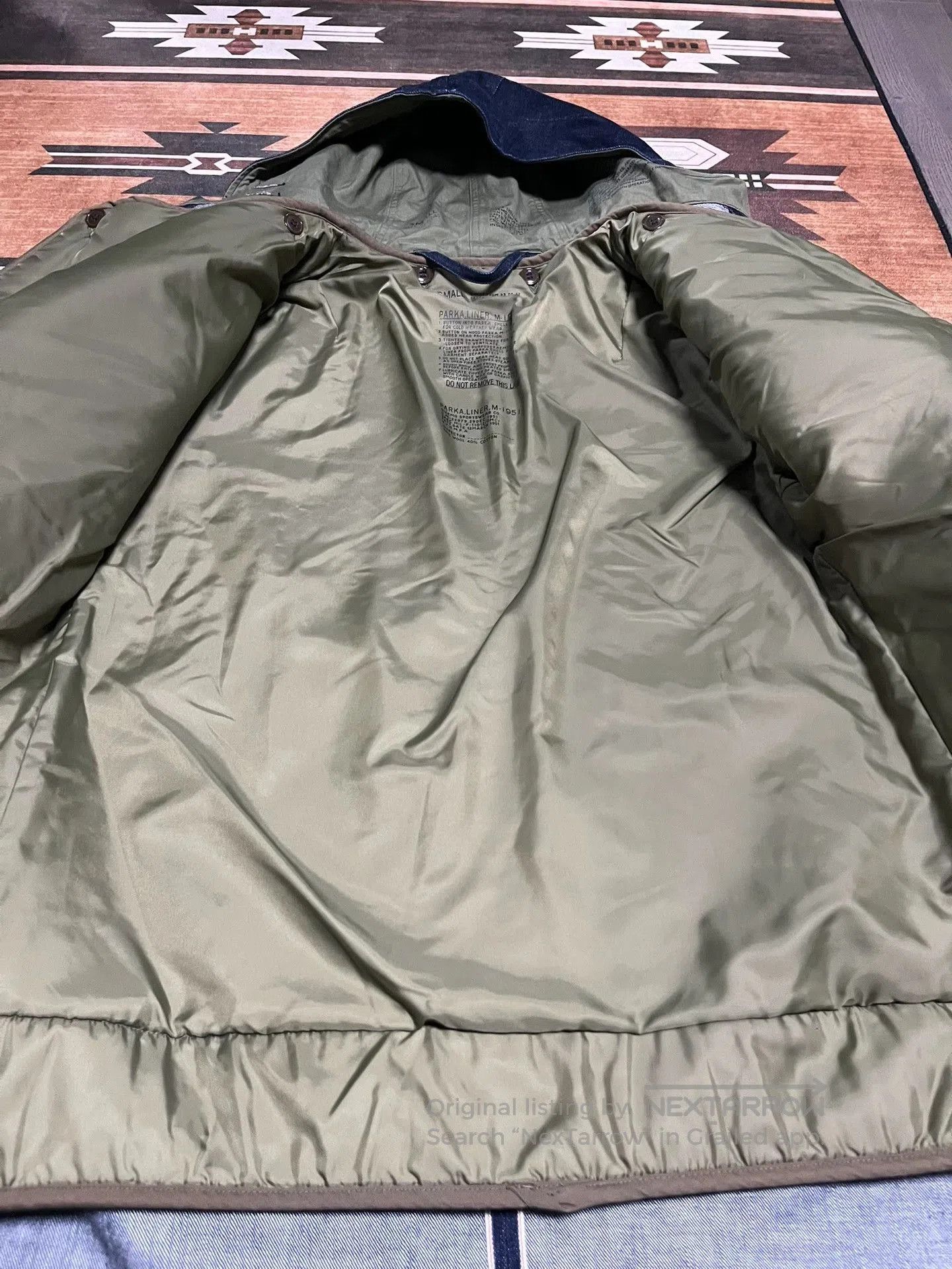 Gimo's GIZEMO M1951 Denim Parka Long Coat. Size US S / EU 44-46 / 1 - 4 Thumbnail