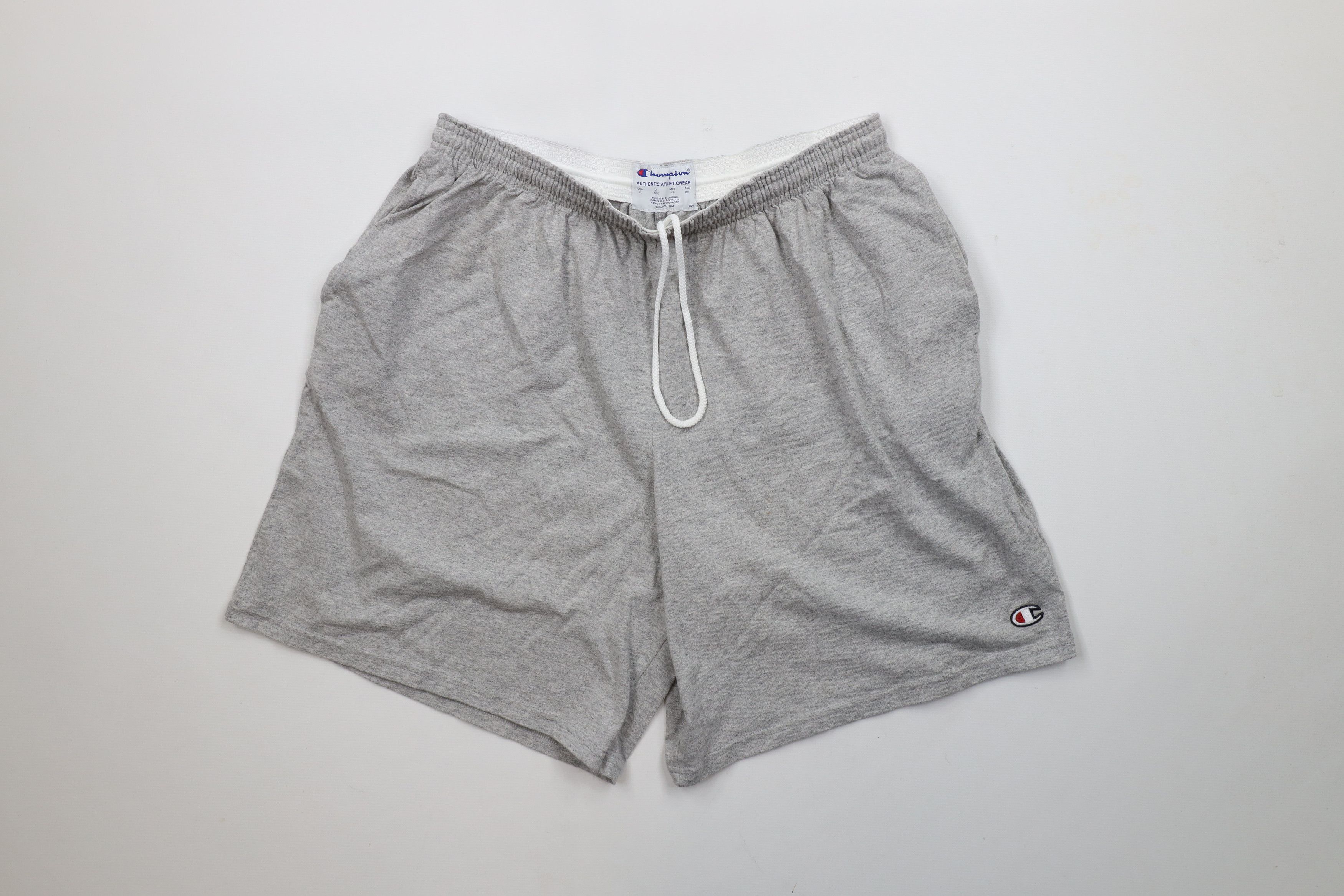 Champion × Vintage Vintage Y2K Champion Logo Above Knee Shorts Heather Gray Size US 36 / EU 52 - 1 Thumbnail