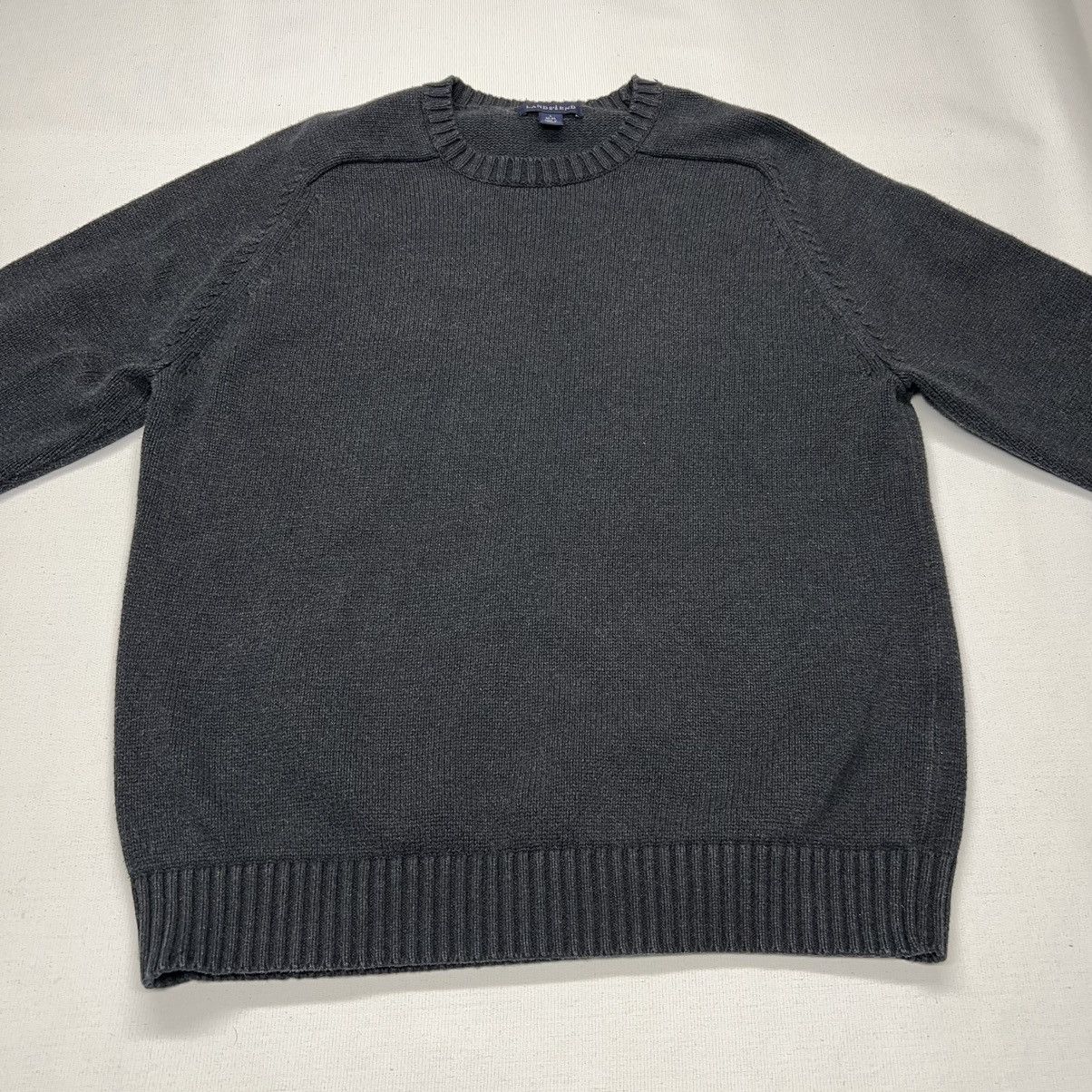 Lands' End × Vintage VTG Lands End Sweater Grey Heavy Pullover Knit Japan Made Size US L / EU 52-54 / 3 - 2 Thumbnail