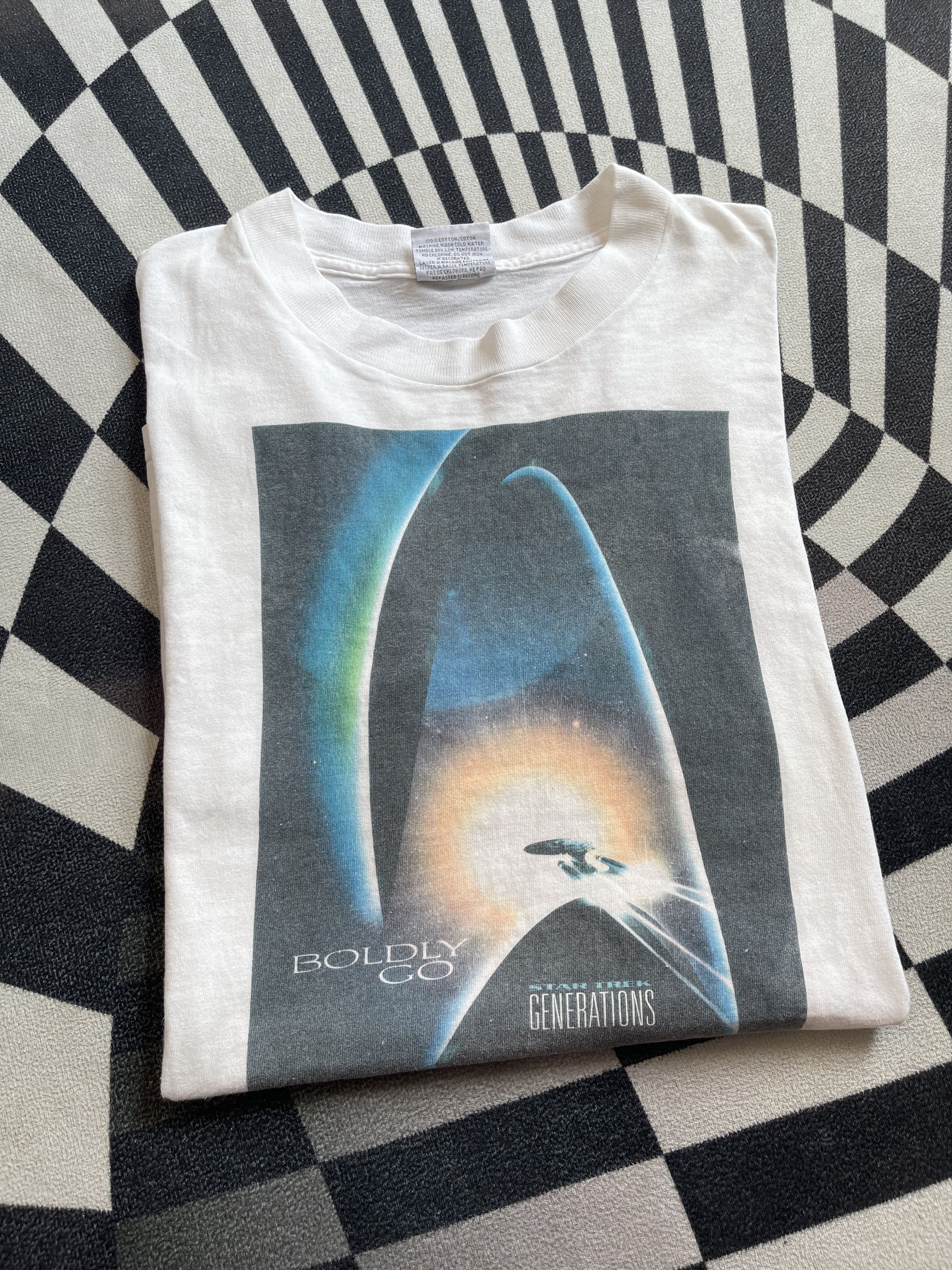 Vintage 1994 Star Trek Generations Movie Tee Sci-Fi Promo Shirt Size US L / EU 52-54 / 3 - 1 Thumbnail