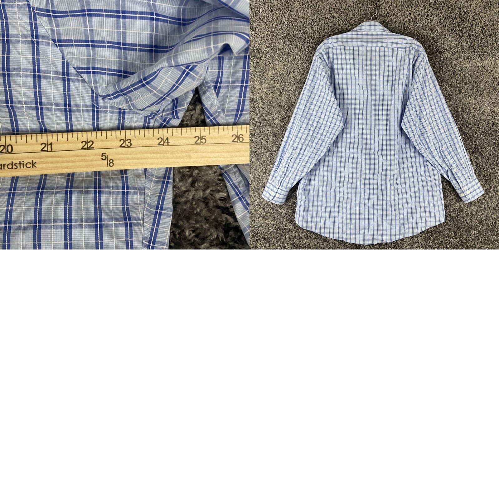 Faconnable VINTAGE Faconnable Blue Plaid Dress Shirt Men’s 16 R Long Sleeve Size 42R - 8 Thumbnail