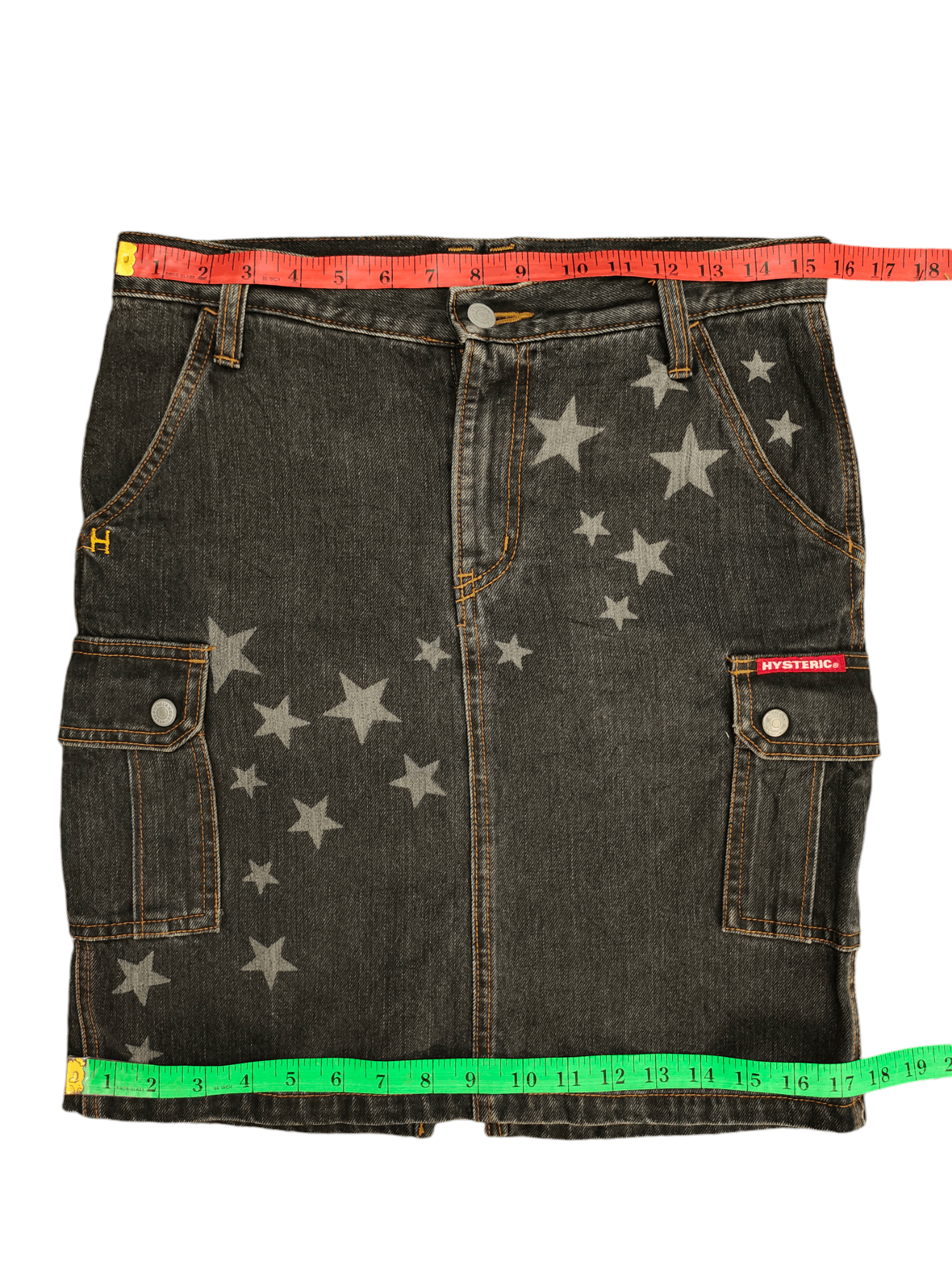 Hysteric Glamour Vintage 90s Hysteric Glamour Stars Cargo Denim Skirt Size 31" - 5 Thumbnail