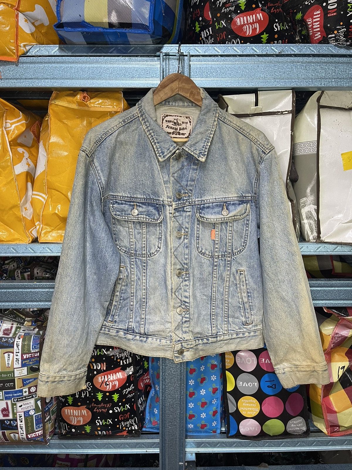 Vintage Vintage GL Heart Denim Jacket Orange Tab Distressed Look Size US S / EU 44-46 / 1 - 1 Thumbnail