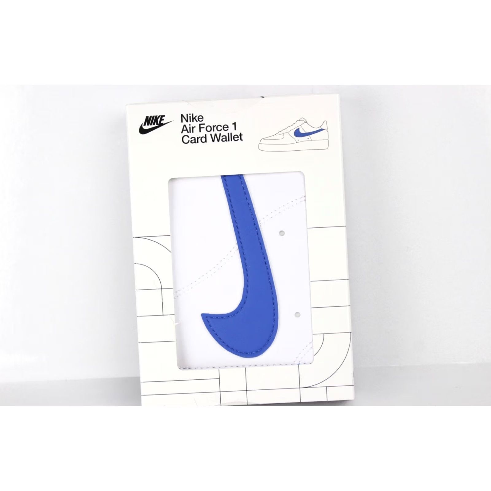 Nike Nike Air Force 1 Card Wallet Iconic 1982 One Sleeve Three Card Slots White Blue Mens Wallet Size ONE SIZE - 2 Thumbnail
