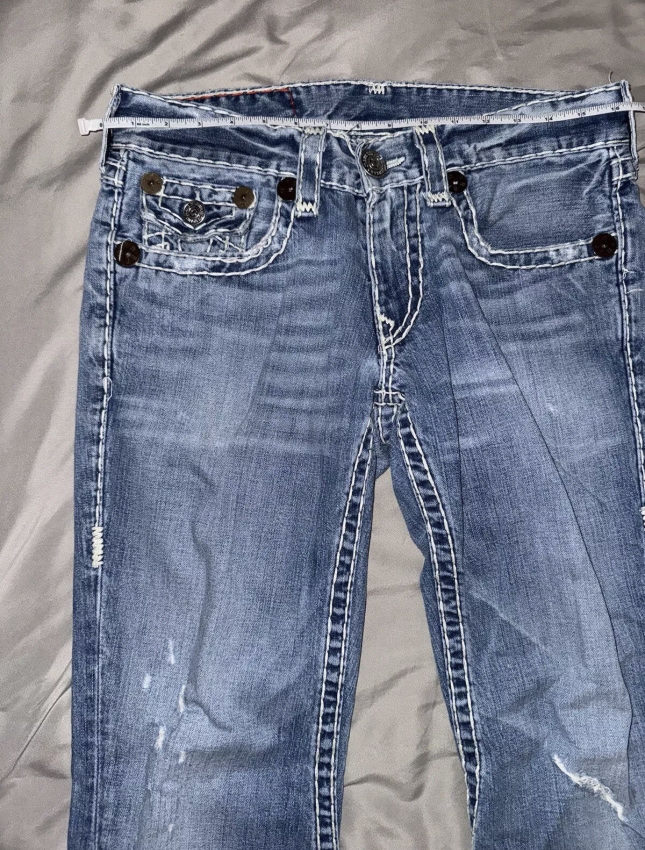 True Religion × Vintage True Religion Bootcut Thick Stitching Size US 31 - 3 Thumbnail