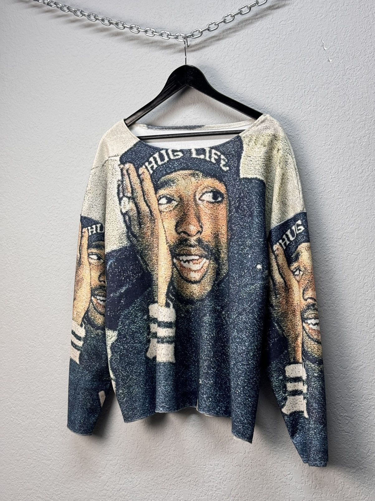 Rap Tees Tupac Shakur 2Pac Bling Big Face Hip Hop Rap T Shirt Size US L / EU 52-54 / 3 - 3 Thumbnail