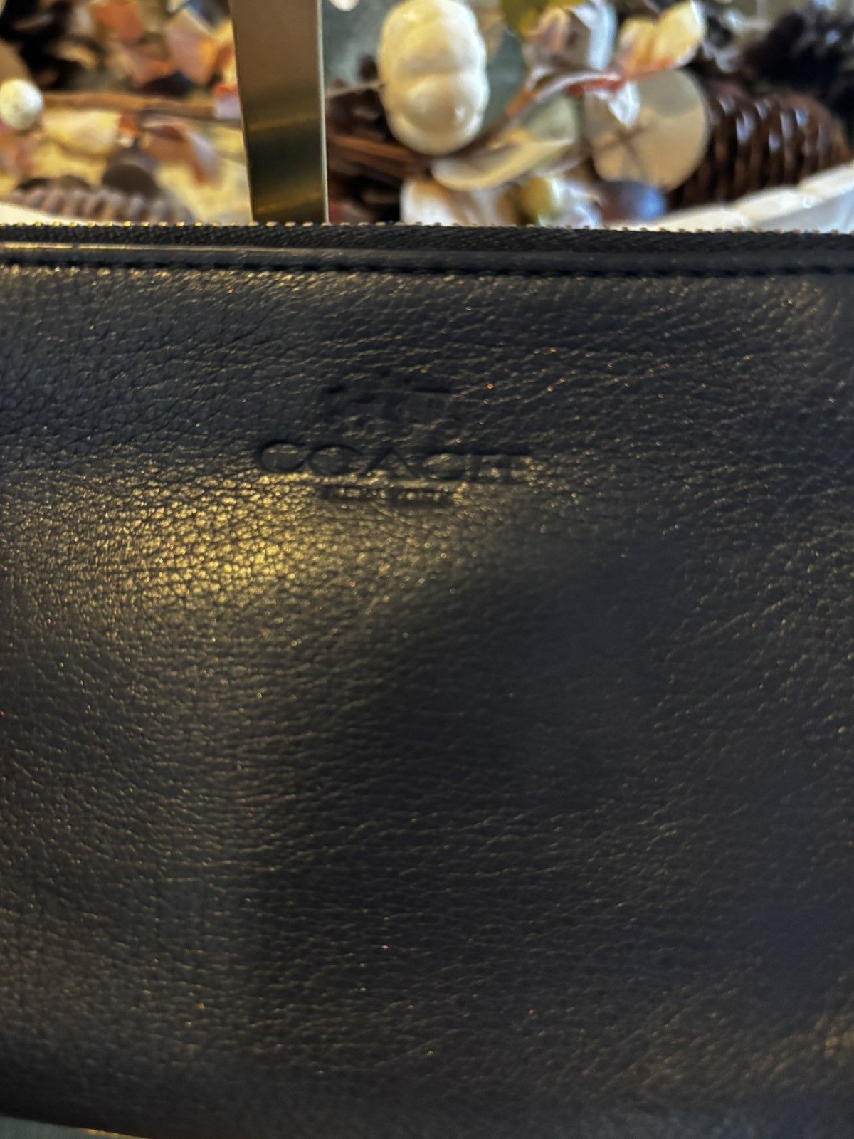 Coach Coach Black Leather Double Zip Wristlet Size ONE SIZE - 2 Thumbnail