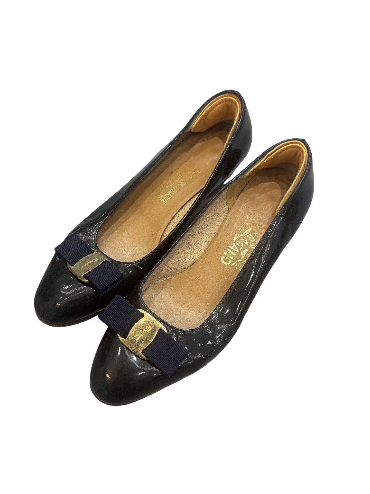 Salvatore Ferragamo Salvatore Ferragamo Black Patent Bow Heels Size 38 Size US 8 / IT 38 - 1 Thumbnail
