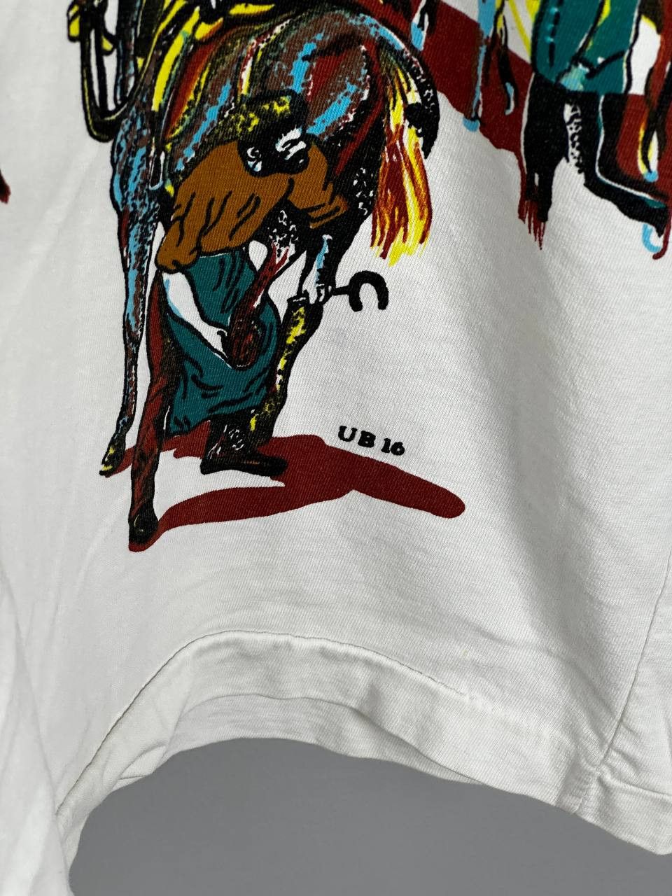 Vintage 90s Vintage Western AOP Singe Stitch T Shirt Boxy Fit Size US L / EU 52-54 / 3 - 6 Thumbnail