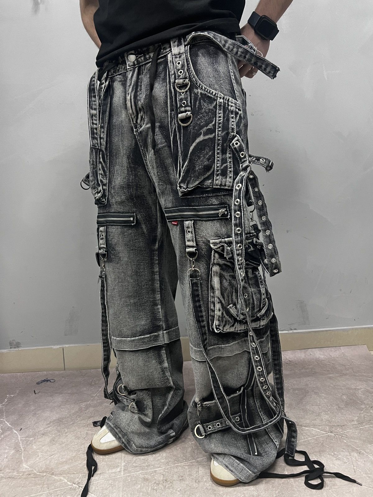 Tripp NYC Tripp NYC X-strap denim pants y2k gothic hype Style Size US 32 / EU 48 - 1 Thumbnail