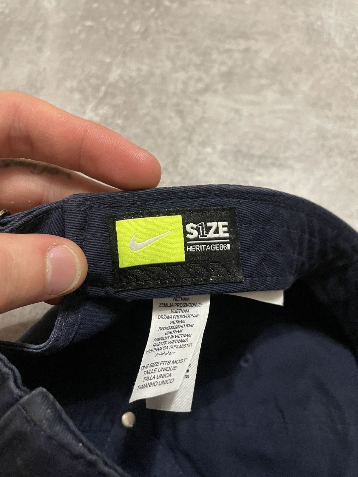 Nike × Vintage Vintage Nike Swoosh Logo Navy Blue Y2K Cap Hat Size ONE SIZE - 10 Thumbnail