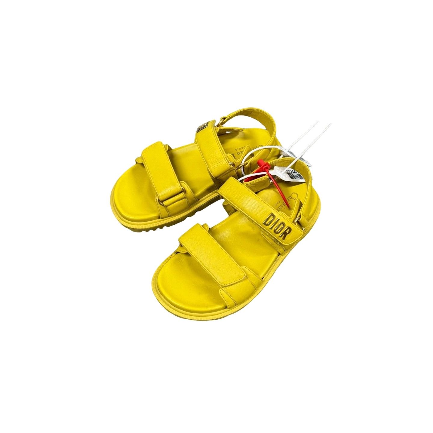 Dior Dior Yellow Leather Velcro Strap Sandals 36 Size US 6 / IT 36 - 1 Thumbnail