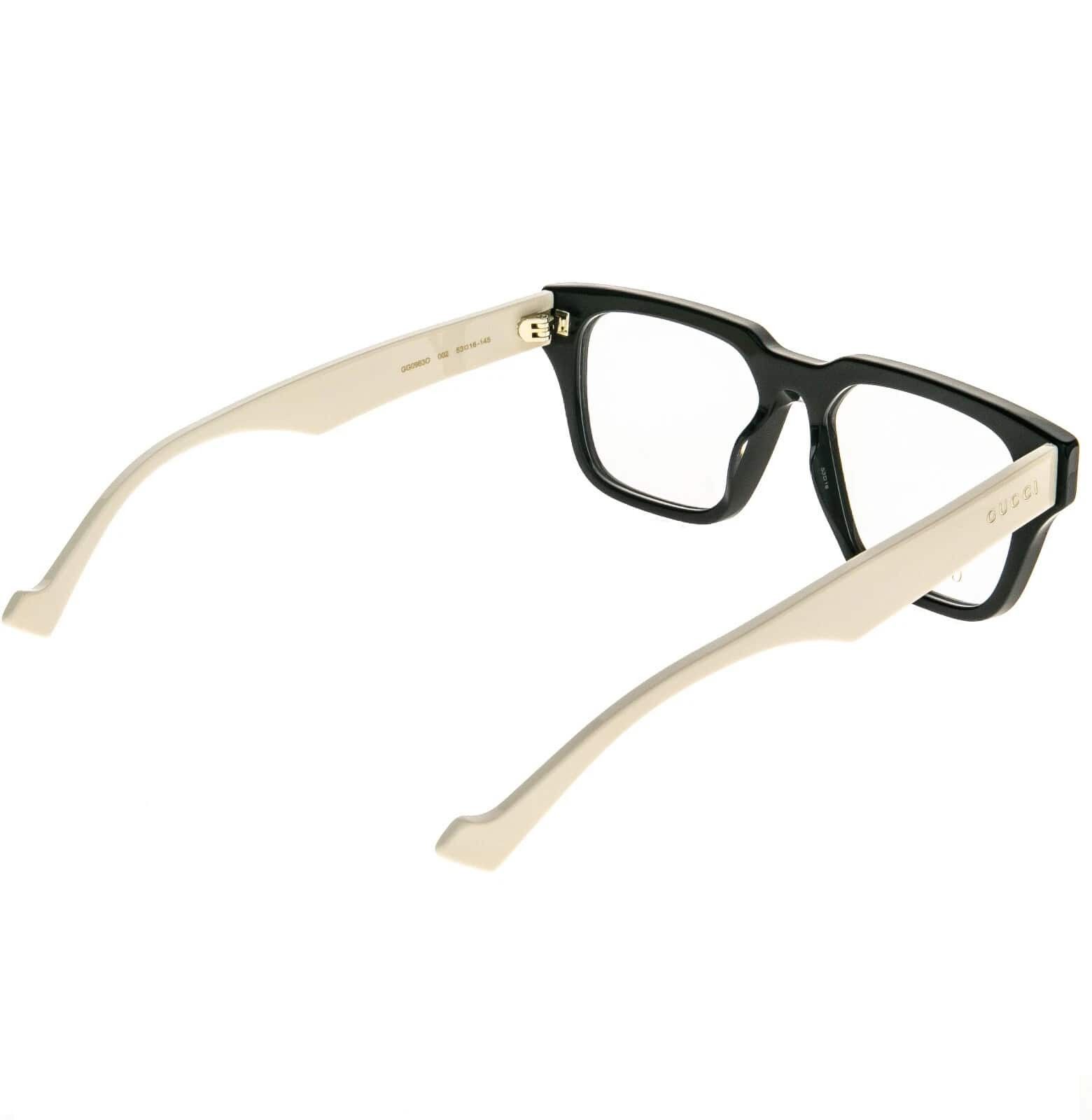 Gucci GUCCI GG0963O 0963 Black White Rectangular Eyeglasses 002 Size ONE SIZE - 6 Thumbnail